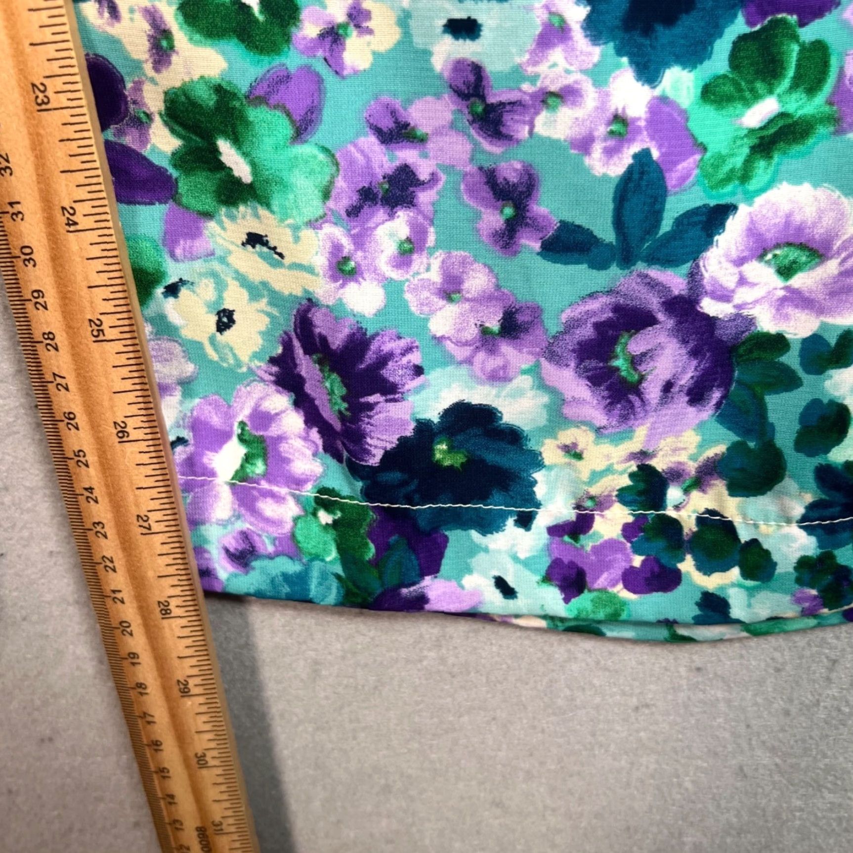 Vintage VIE TA VIE Paris Floral Print Pants Polyester Womens Size 2 - Purple Wide-Leg Ankle 28in Inseam 26in Waist Vintage/Used Size 26" / US 2 / IT 38 - 7 Thumbnail