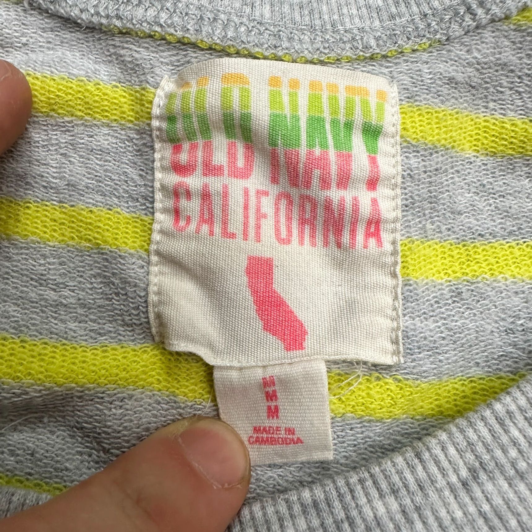 Old Navy Old Navy Sweatshirt Womens Medium Gray Yellow Raglan Round Neck Pullover Casual Size M / US 6-8 / IT 42-44 - 5 Thumbnail