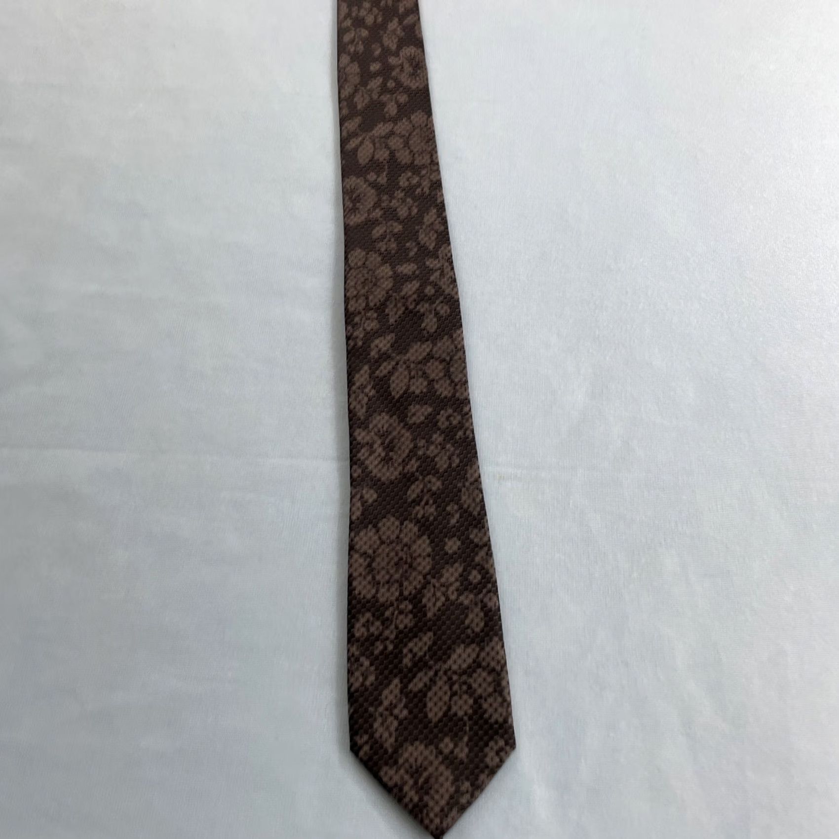 Vintage 14th Union Baroque Skinny Tie Black Silver Floral Metallic Cybergoth Club Necktie, Men, One Size, Wedding, Adjustable, Slim Tie, Size ONE SIZE - 4 Thumbnail