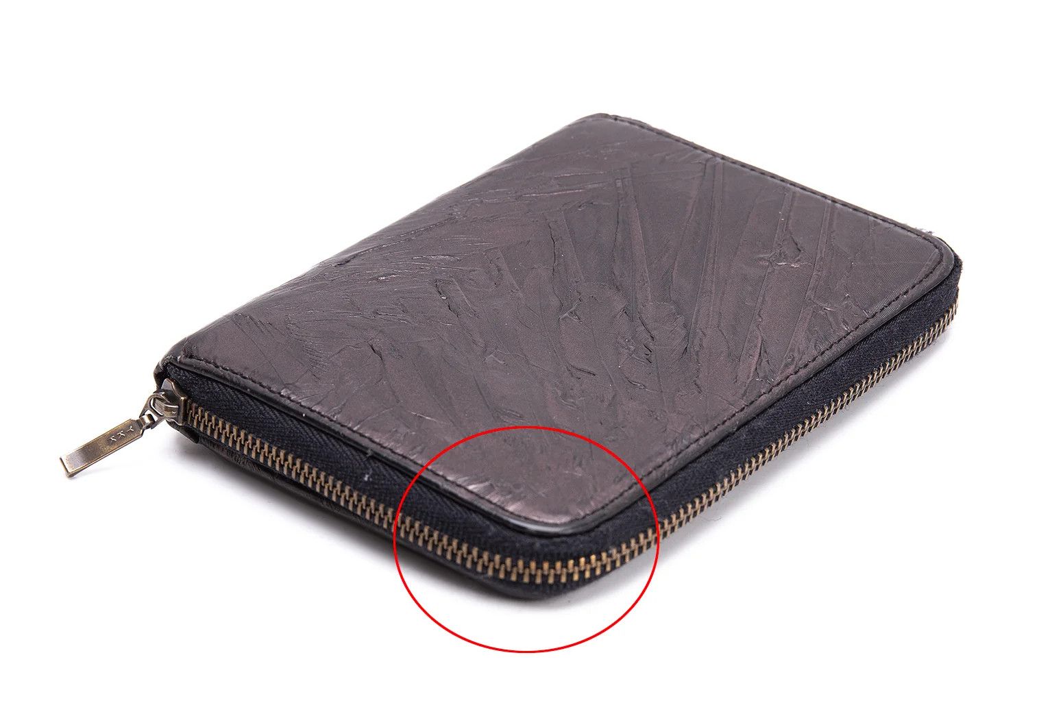 Jean Paul Gaultier Feather Embossed Round Zip Wallet in Brown Size ONE SIZE - 6 Thumbnail