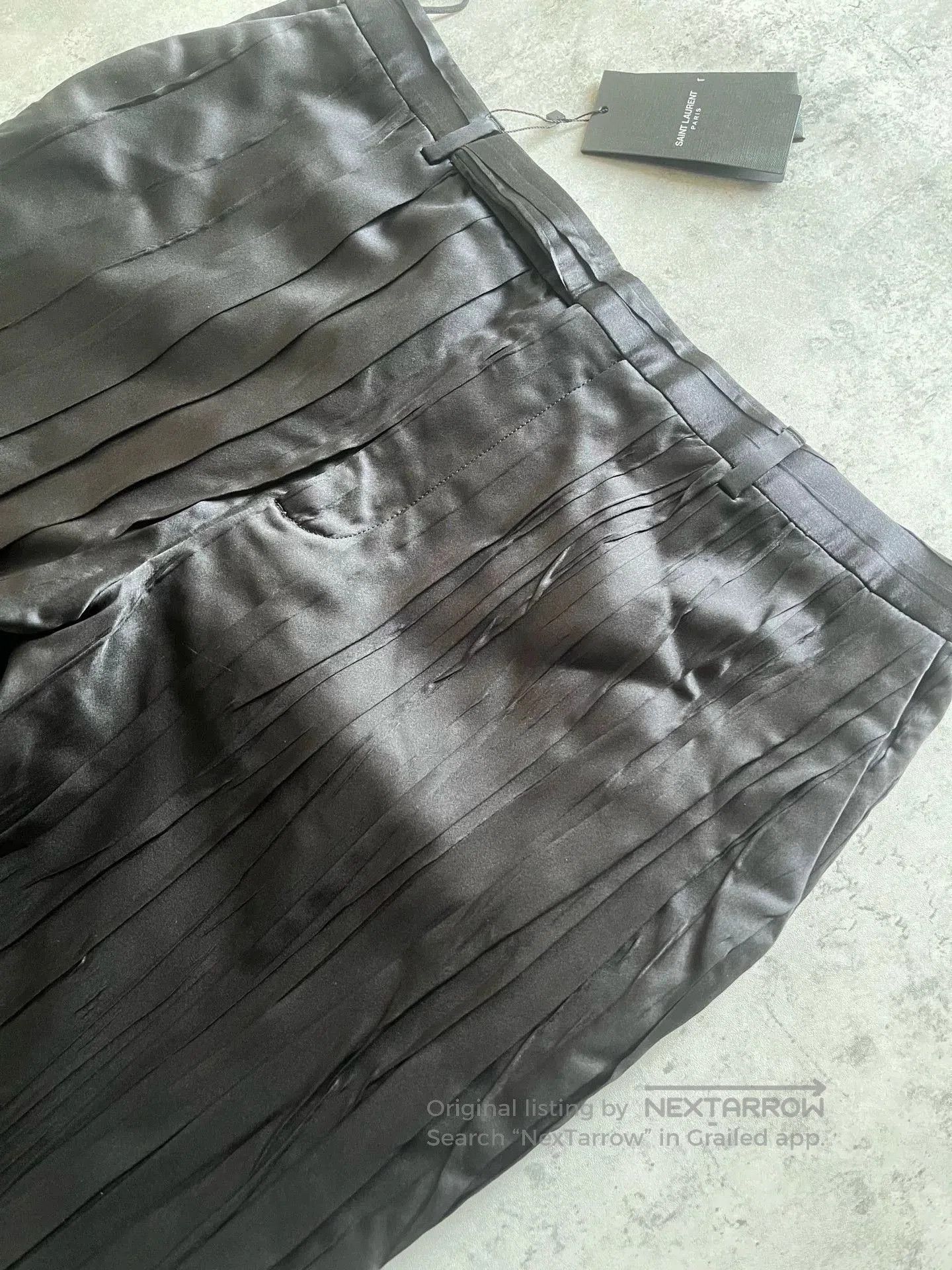 Saint Laurent Paris Saint Laurent Pleated Silk Black Trousers. Size US 30 / EU 46 - 2 Thumbnail