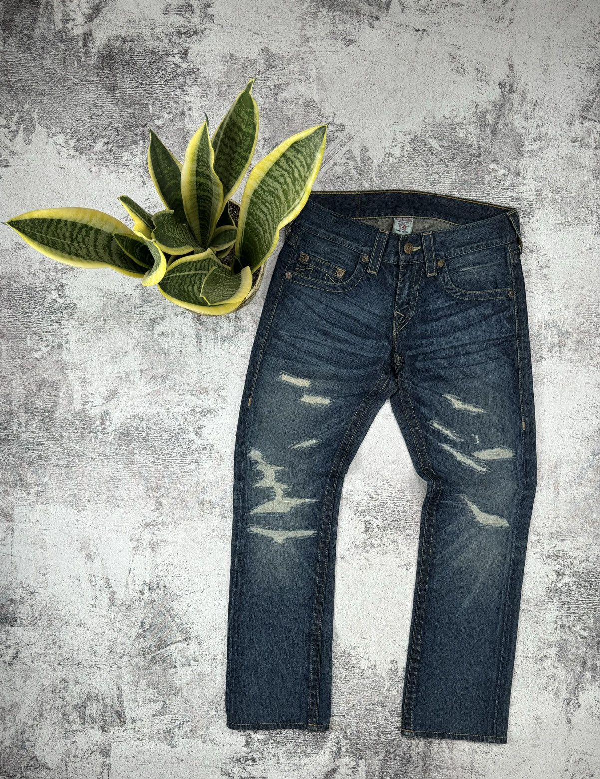 True Religion Vintage Distressed Y2K Avant Gard Rare True Religion Jeans Size US 29 - 1 Thumbnail