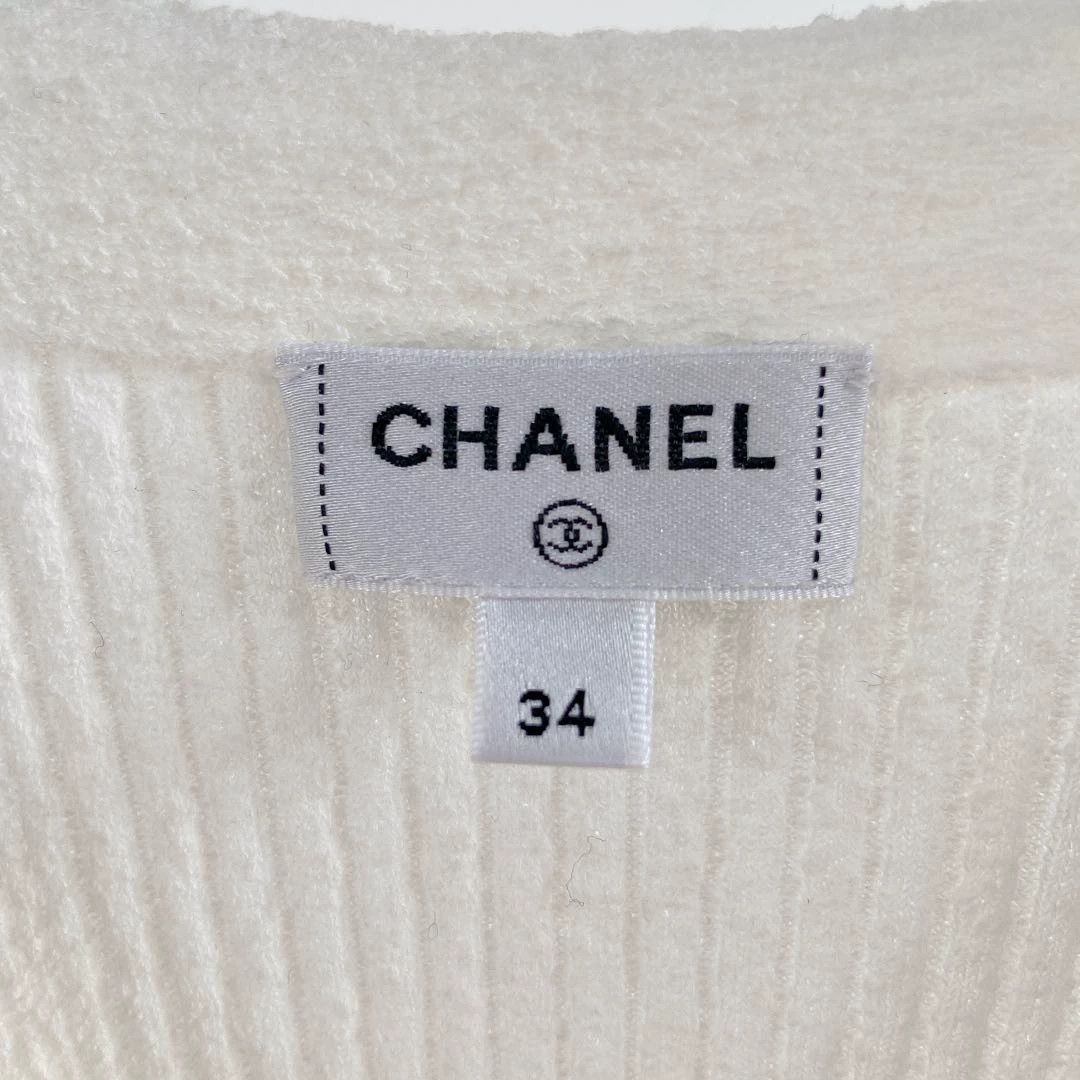 Chanel Chanel white knit tee 34 Size XS / US 0-2 / IT 36-38 - 7 Thumbnail