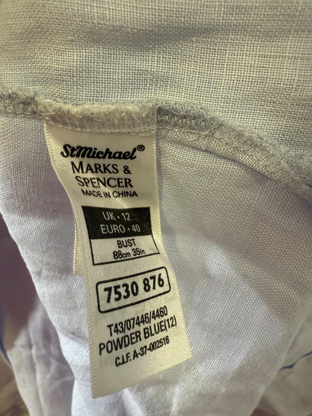 Designer St Michael Powder Blue Women's Blouse Shirt UK Size 12 Size US L / EU 52-54 / 3 - 3 Thumbnail