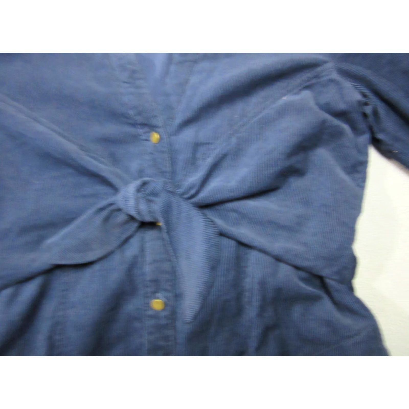 Anthropologie Anthropologie Maeve Shirt Dress Womens 10 Blue Corduroy Front Tie Waist FlipCuff Size L / US 10 / IT 46 - 2 Thumbnail