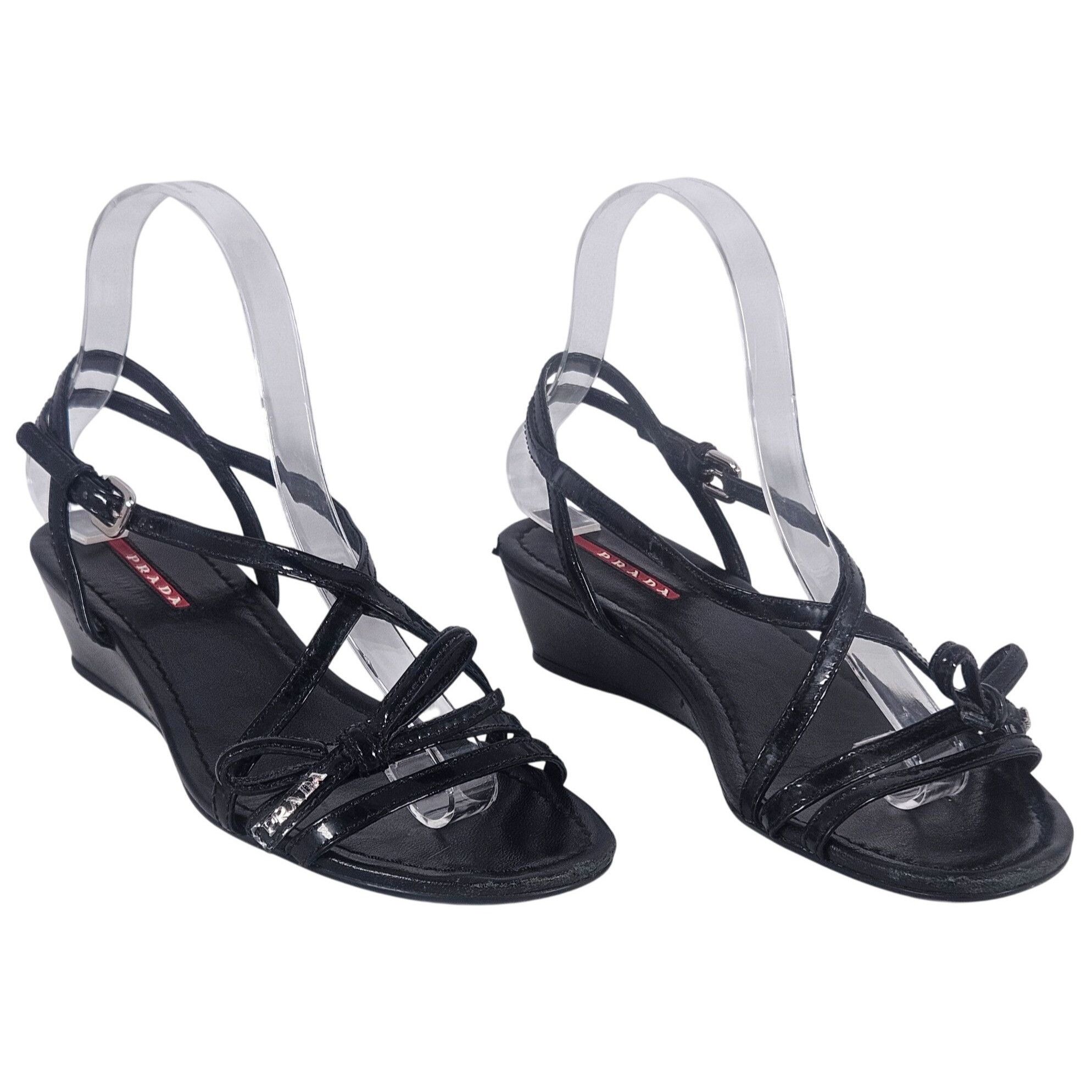 Prada Prada Sport Women Black Wedge Sandal 36 Strappy Gorpcore Min Size US 6 / IT 36 - 2 Thumbnail