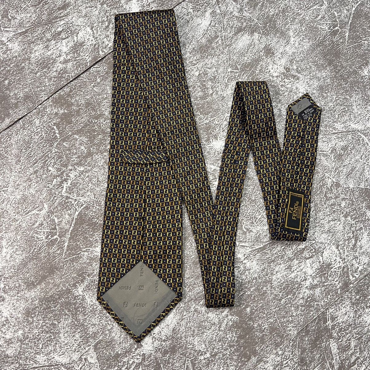 Fendi ▪️LOT OF 3 FENDI TIE FF MONOGRAM DESIGN LUXURY MEN NECKTIE Size ONE SIZE - 4 Thumbnail