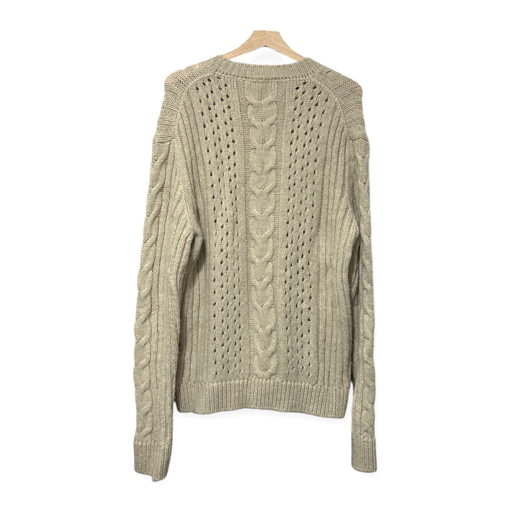 Nanushka Nanushka Arwan Alpaca Cable Knit Sweater L Beige Oversized Size L / US 10 / IT 46 - 2 Thumbnail
