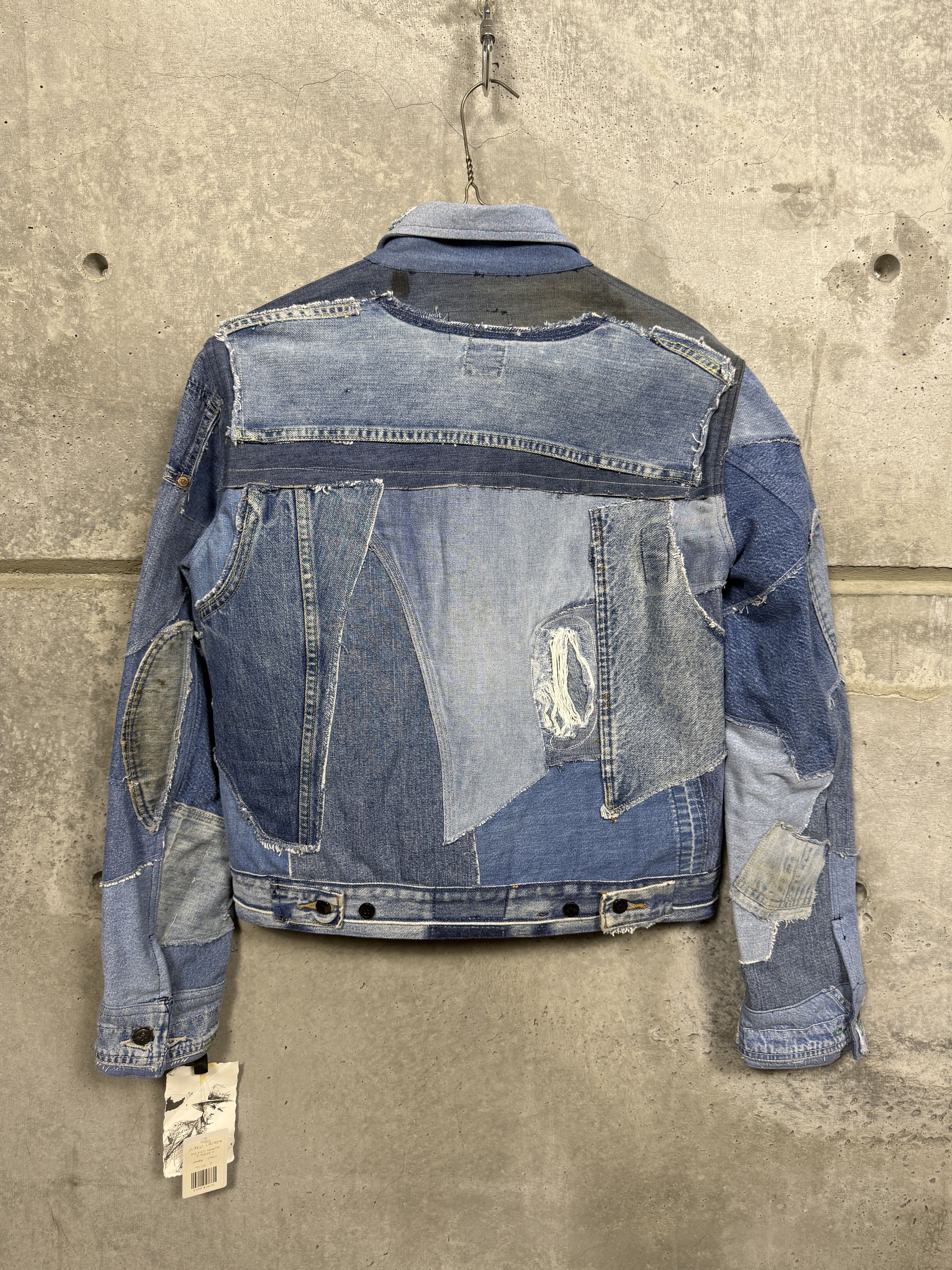 Greg Lauren Greg Lauren Reconstructed Vintage Denim Scrap Trucker Jacket Size US M / EU 48-50 / 2 - 2 Thumbnail