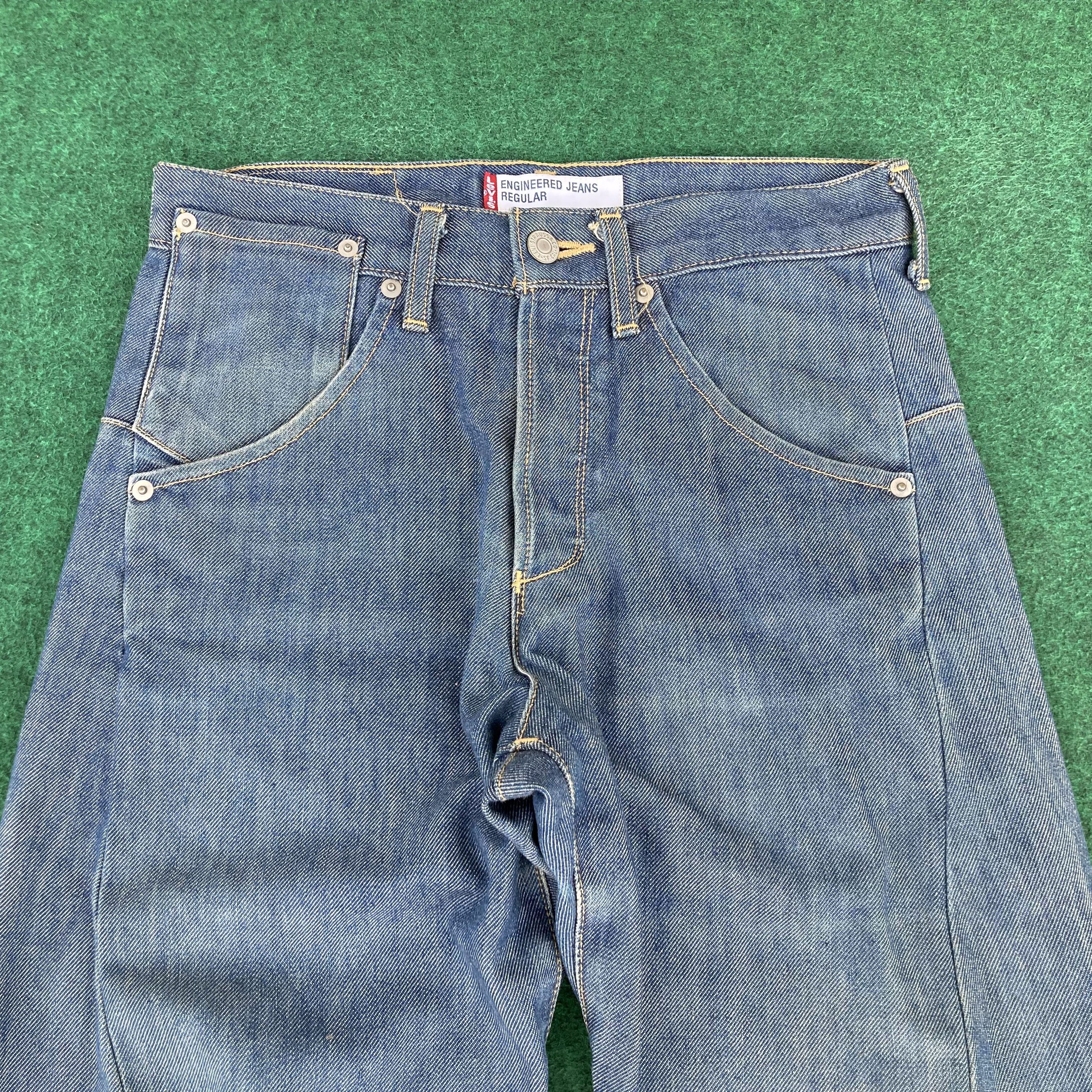 Levi's × Vintage 28x31 Vtg Levis Engineered Kimura Blue Denim Button Jeans Size US 28 / EU 44 - 3 Thumbnail