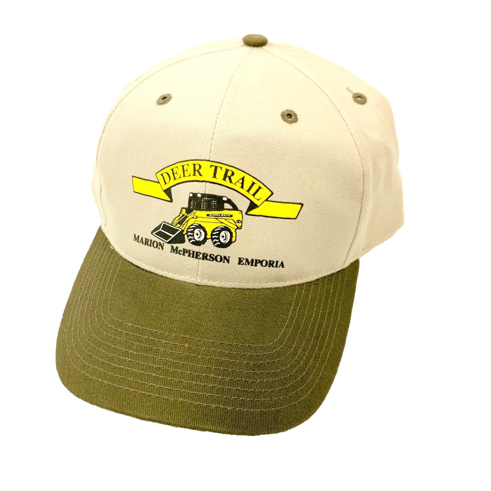 Vintage VINTAGE Deer Trail Implement Marion Emporia Kansas Strapback Dad Hat Cap New Size ONE SIZE - 2 Thumbnail