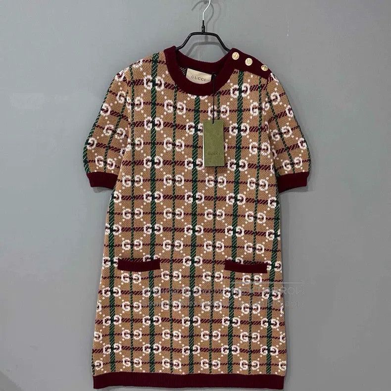 Gucci Gucci Jacquard full-print knitted dress Size M / US 6-8 / IT 42-44 - 1 Thumbnail