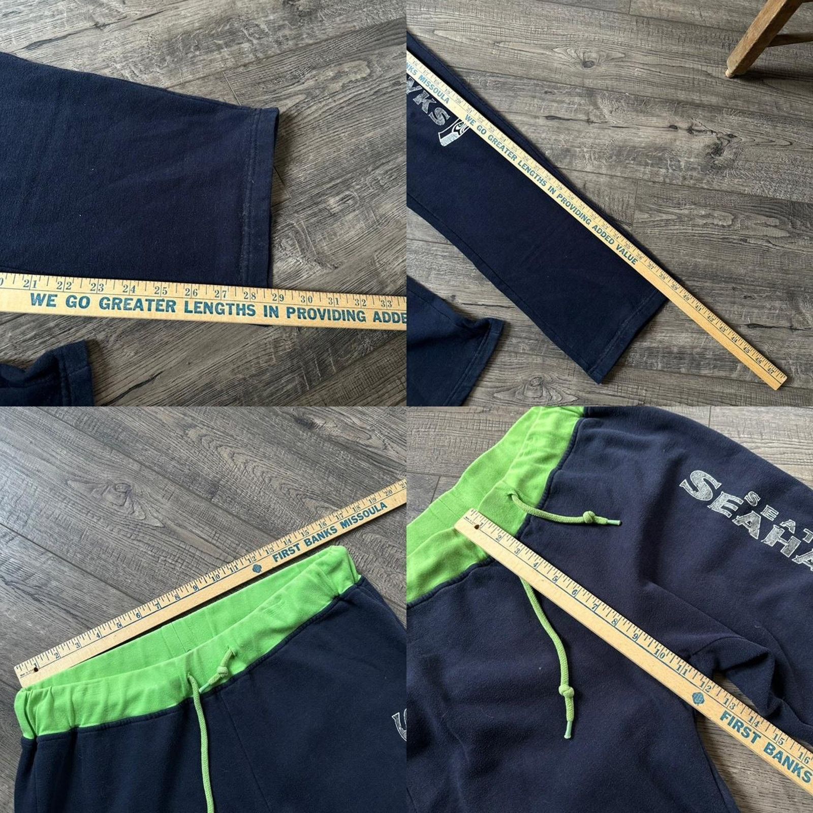 NFL × Vintage Vintage Y2K Seattle Seahawks Cotton NFL Football Sweatpants Size 28" / US 6 / IT 42 - 4 Thumbnail