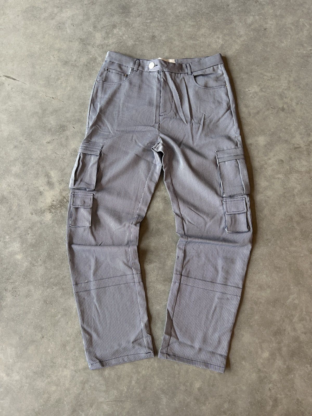 image of Yitai La Striped Utility Cargo Tech Pants Grey Xl, Men's (Size 34)