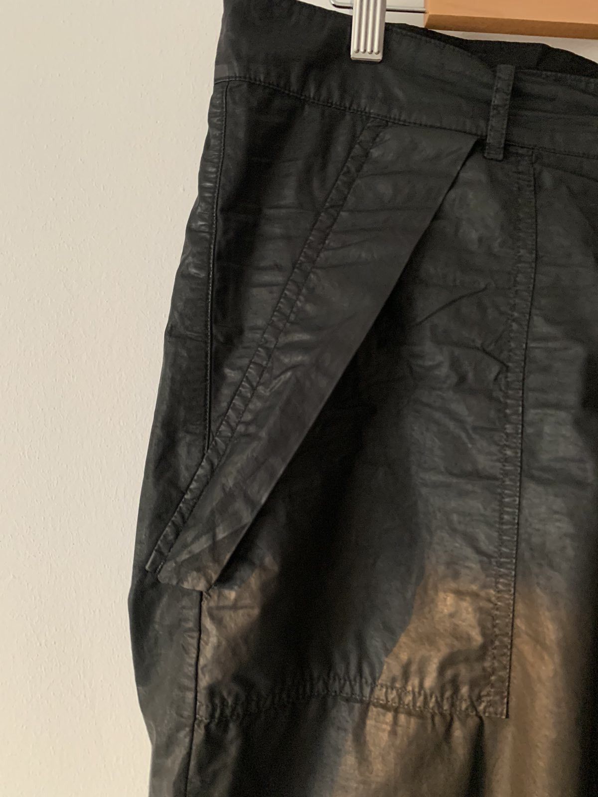 Rick Owens 🔥🔥 Rick Owens Black Wax Cargo Pants Size US 32 / EU 48 - 3 Thumbnail