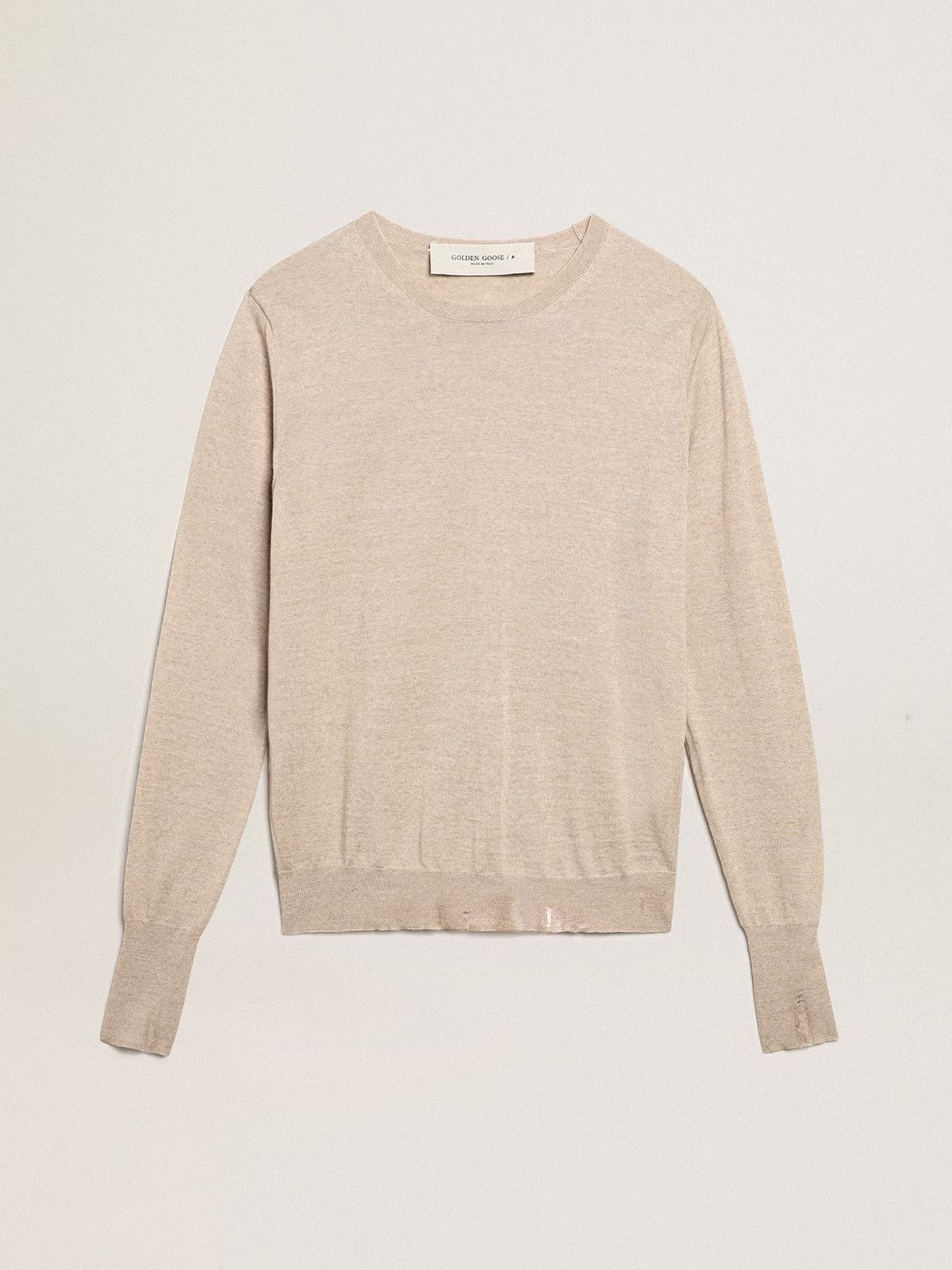 Golden Goose o1s22i1n1224 Wool Crewneck Sweater in Light Beige Size S / US 4 / IT 40 - 1 Thumbnail