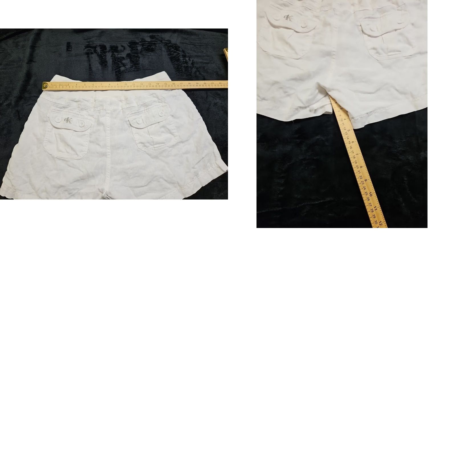 Calvin Klein Calvin Klein Womens Casual Linen Drawstring Shorts Elastic Waist White M Size 32" / US 10 / IT 46 - 8 Thumbnail