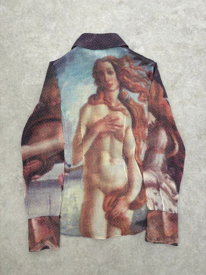 Dolce & Gabbana 2000s Dolce & Gabbana The Birth of Venus Pixel Silk Shirt Size M / US 6-8 / IT 42-44 - 2 Thumbnail
