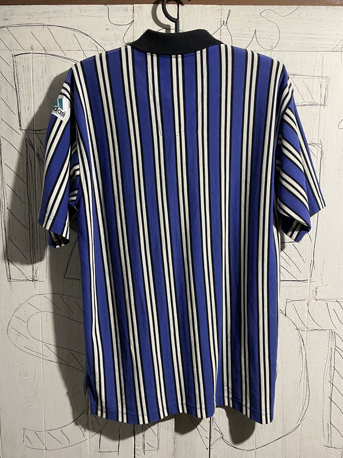 Adidas × Vintage Vintage Adidas Equipment Striped Polo Shirt Size US XL / EU 56 / 4 - 6 Thumbnail