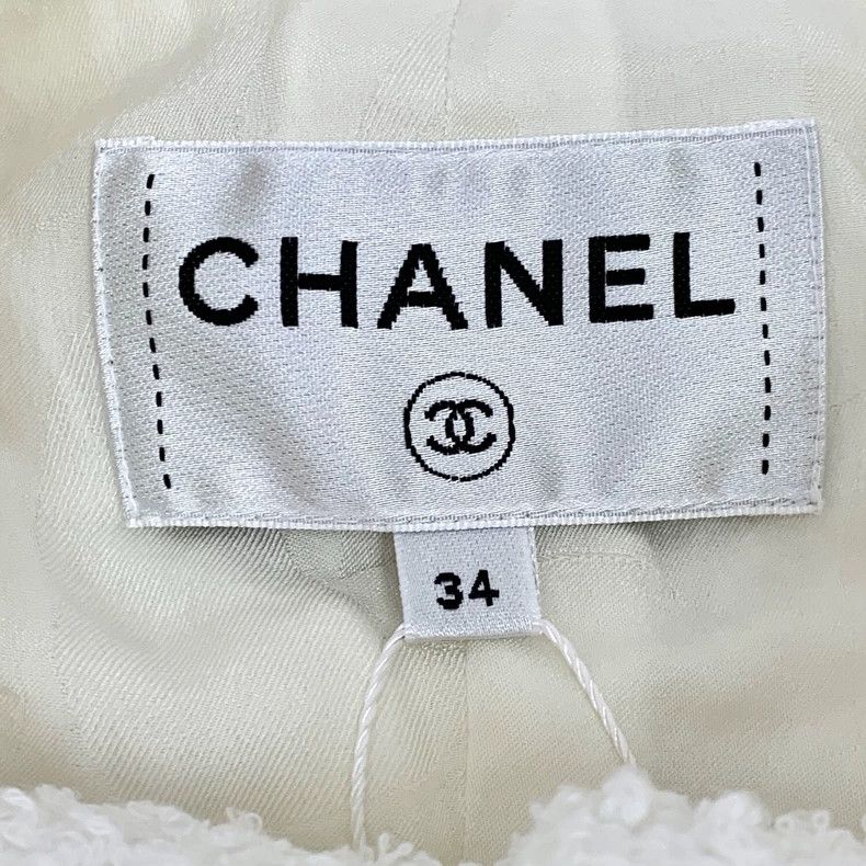 Chanel Chanel 22 white cotton round-neck sleeveless single-breast Size XXS / US 00 / IT 34 - 6 Thumbnail