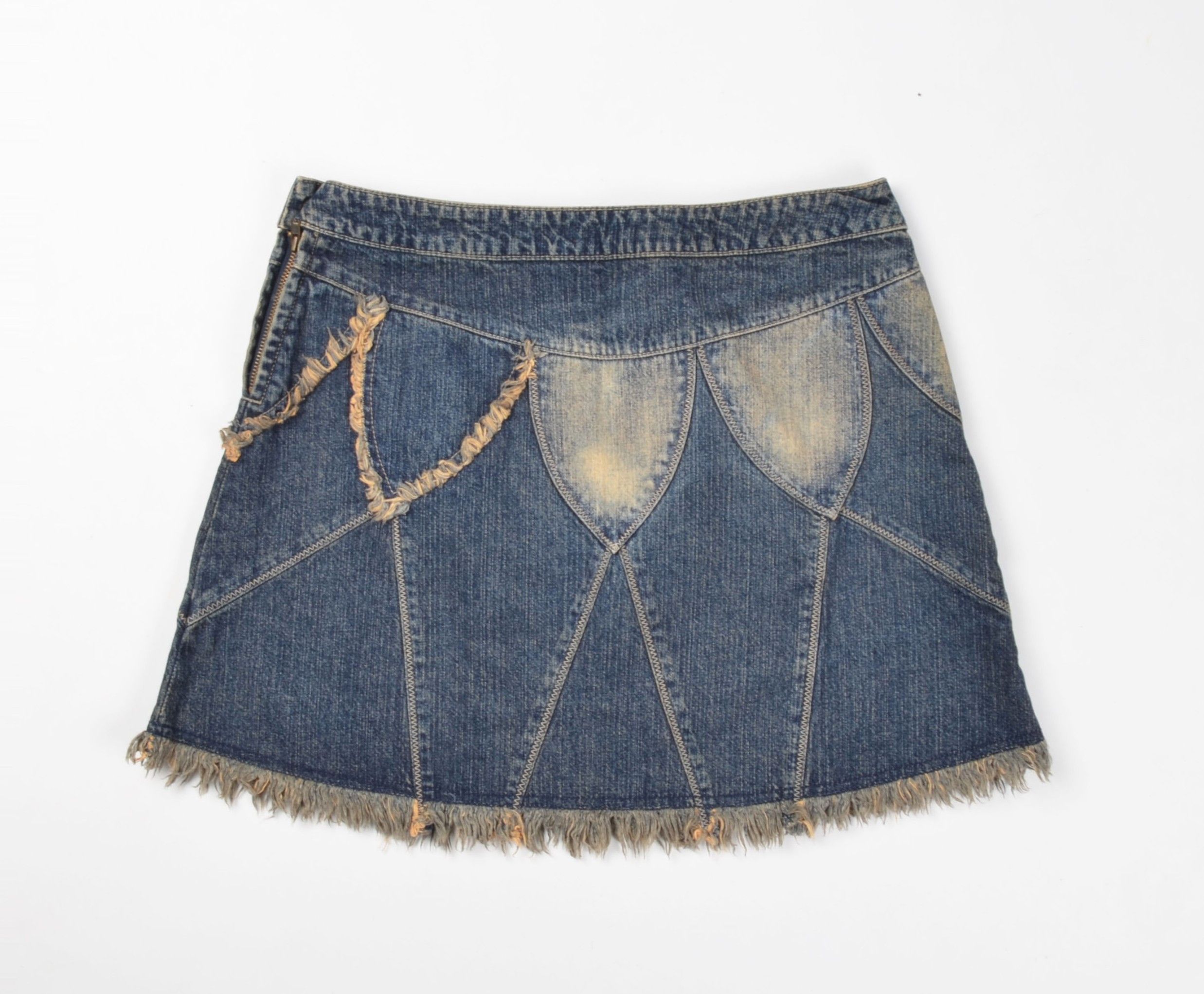 Vintage Vintage Per Una Y2K Grunge Denim Mini Skirt Size 28" / US 6 / IT 42 - 2 Thumbnail