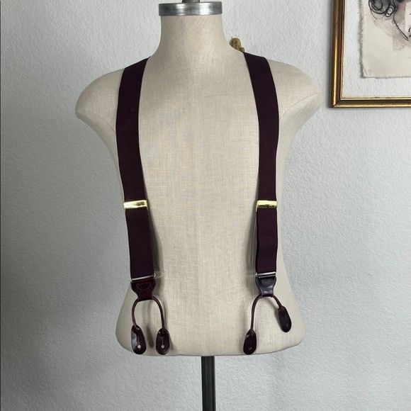 Trafalgar Trafalgar Men's Burgundy Y Back Suspenders Classic Leather T Size ONE SIZE - 1 Thumbnail