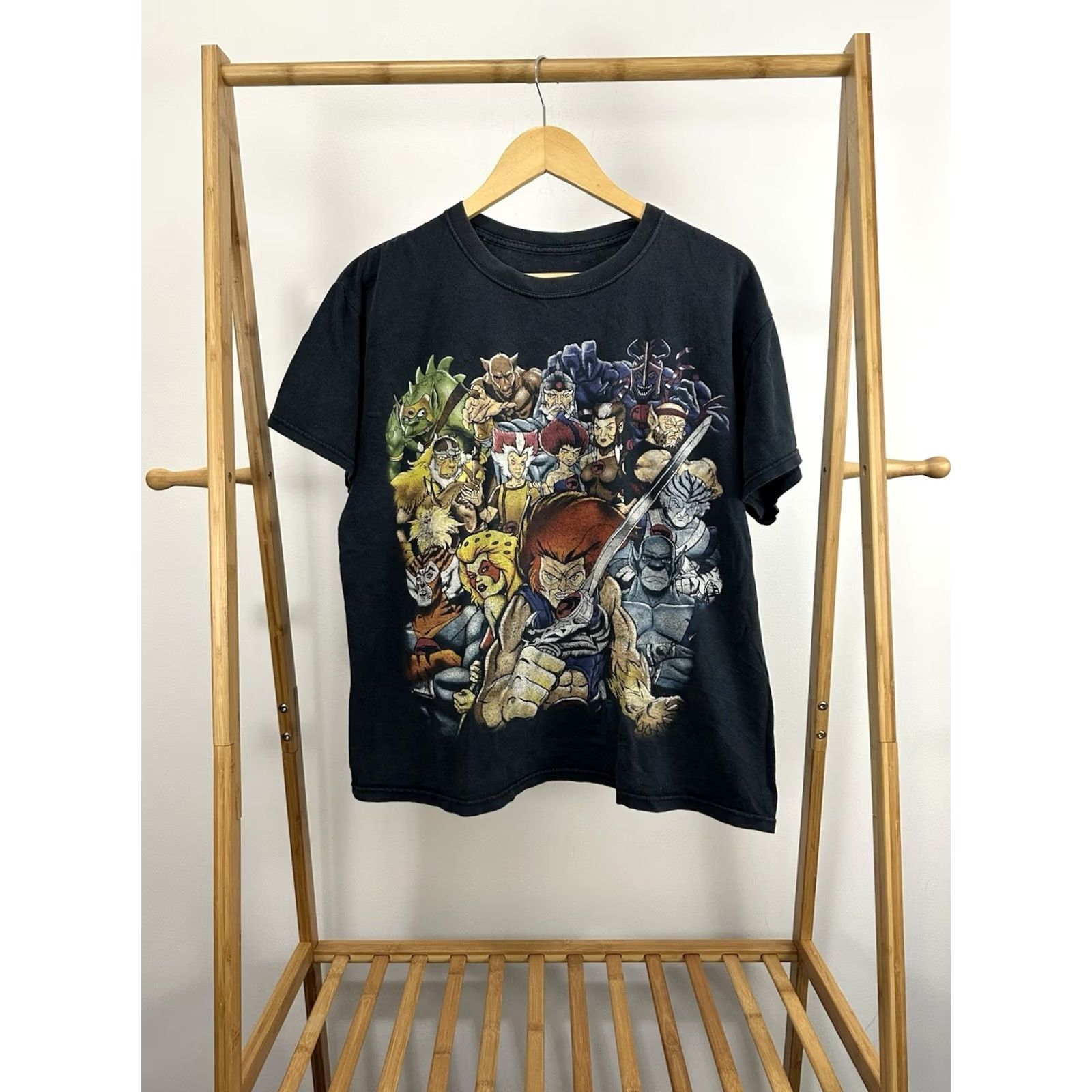 Vintage VTG He-Man Full Character Cast Faded Worn T-Shirt M Black Cartoon Distressed 80s 90s Mens Size US M / EU 48-50 / 2 - 2 Thumbnail