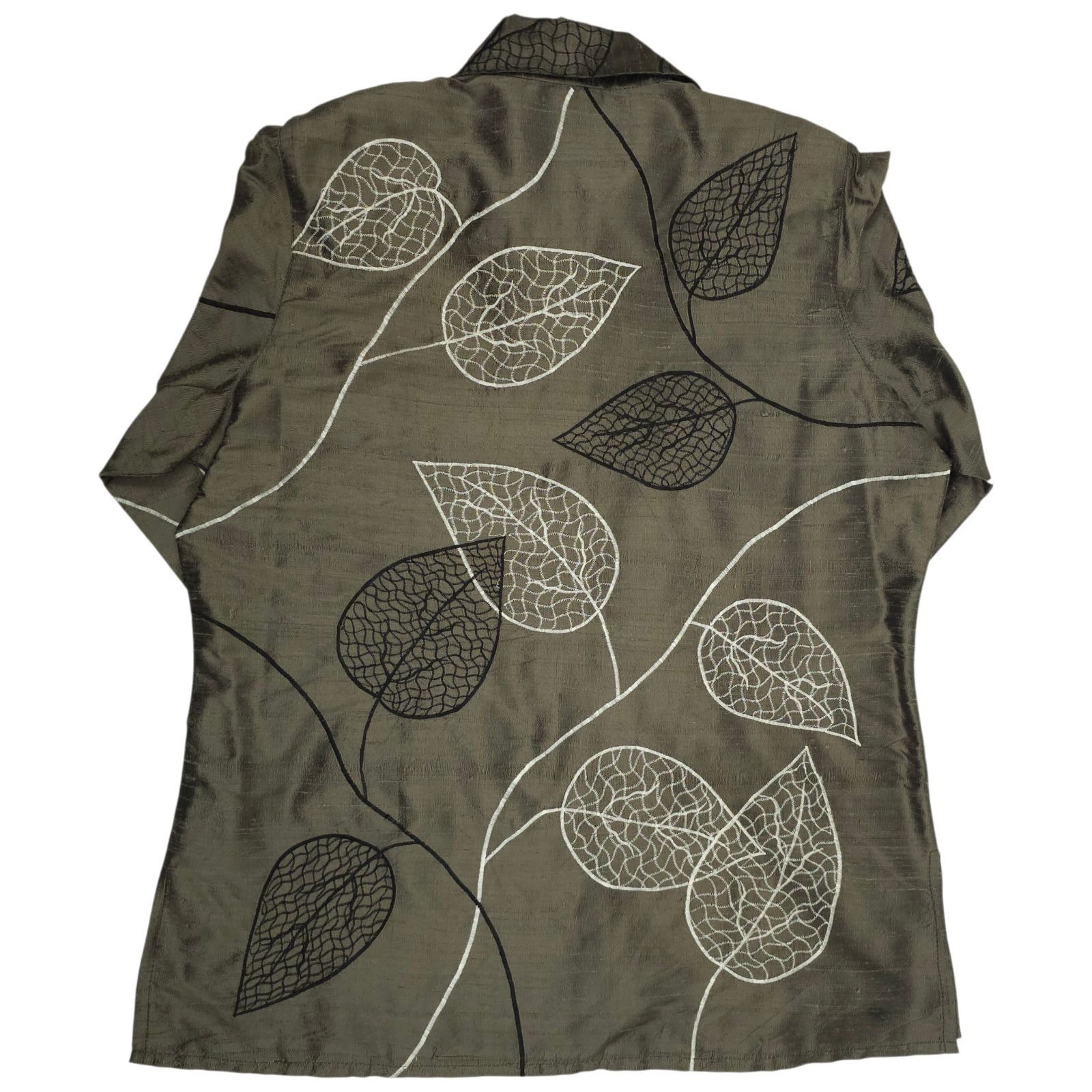 Other Yak Magik Shirt Jacket XL Embroidered Leaf Silk Boho Vintage Size XL / US 12-14 / IT 48-50 - 9 Thumbnail