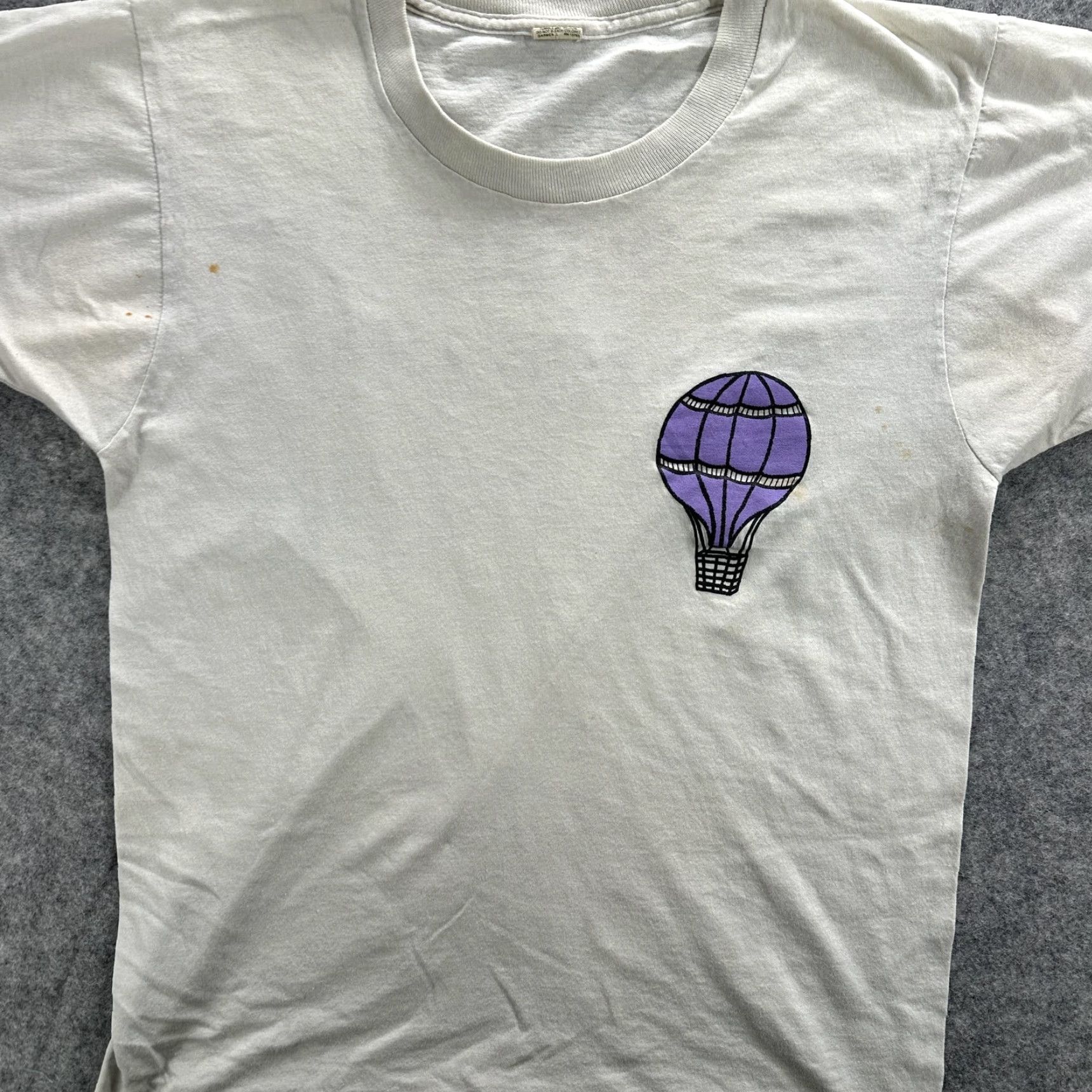 Vintage VINTAGE Run For Life Shirt Mens M White 80s Graphic Balloon USA Screen Stars T-Shirt Size US M / EU 48-50 / 2 - 2 Thumbnail