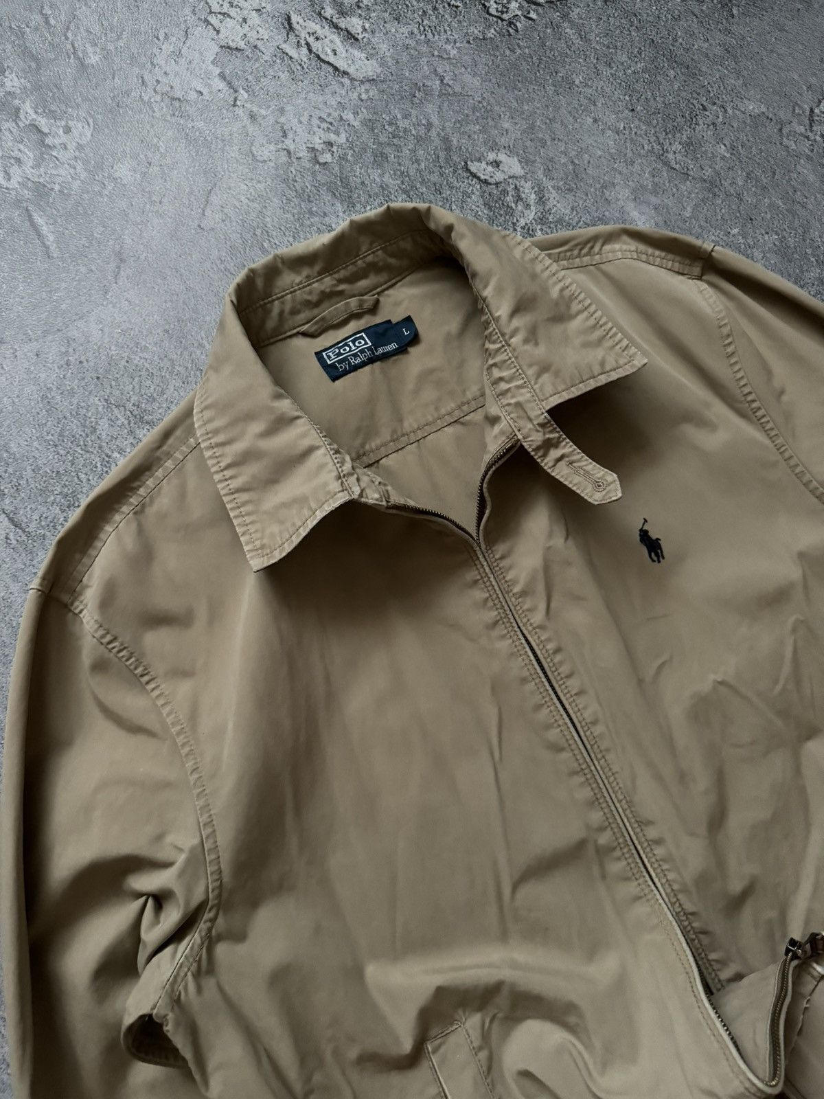 Polo Ralph Lauren × Ralph Lauren × Vintage Polo Ralph Lauren L beige distressed jacket bomber light Size US L / EU 52-54 / 3 - 3 Thumbnail