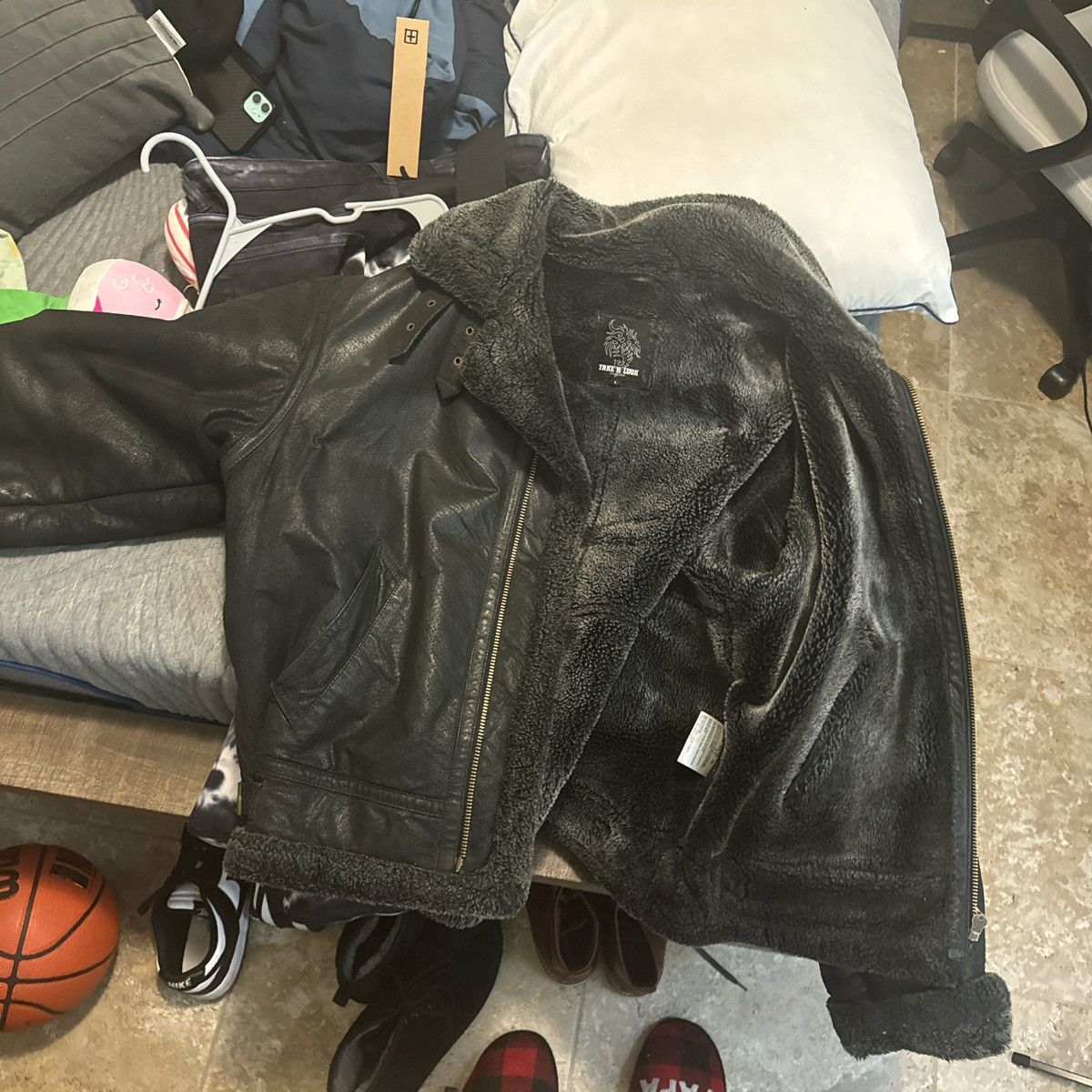 Other Heavy Leather Jacket Size US L / EU 52-54 / 3 - 3 Thumbnail