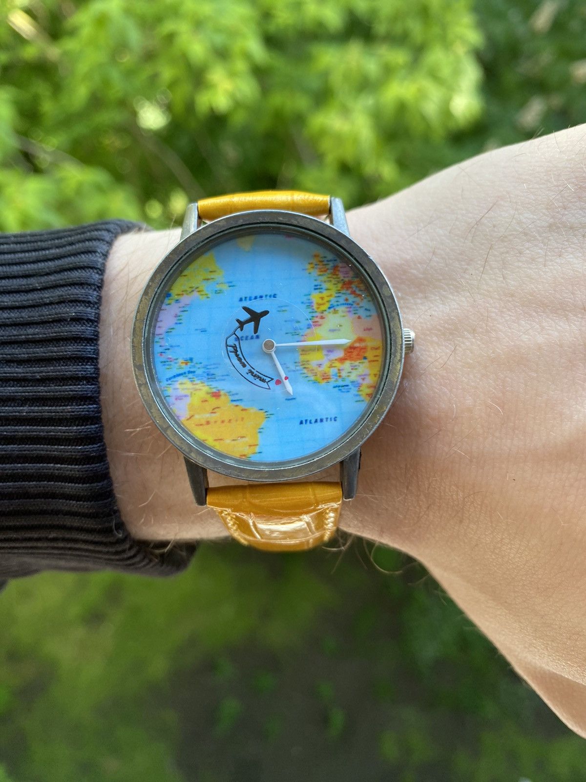 Japanese Brand × Jewelry × Vintage World Map Travel Watch with Airplane Second Hand! Size ONE SIZE - 2 Thumbnail