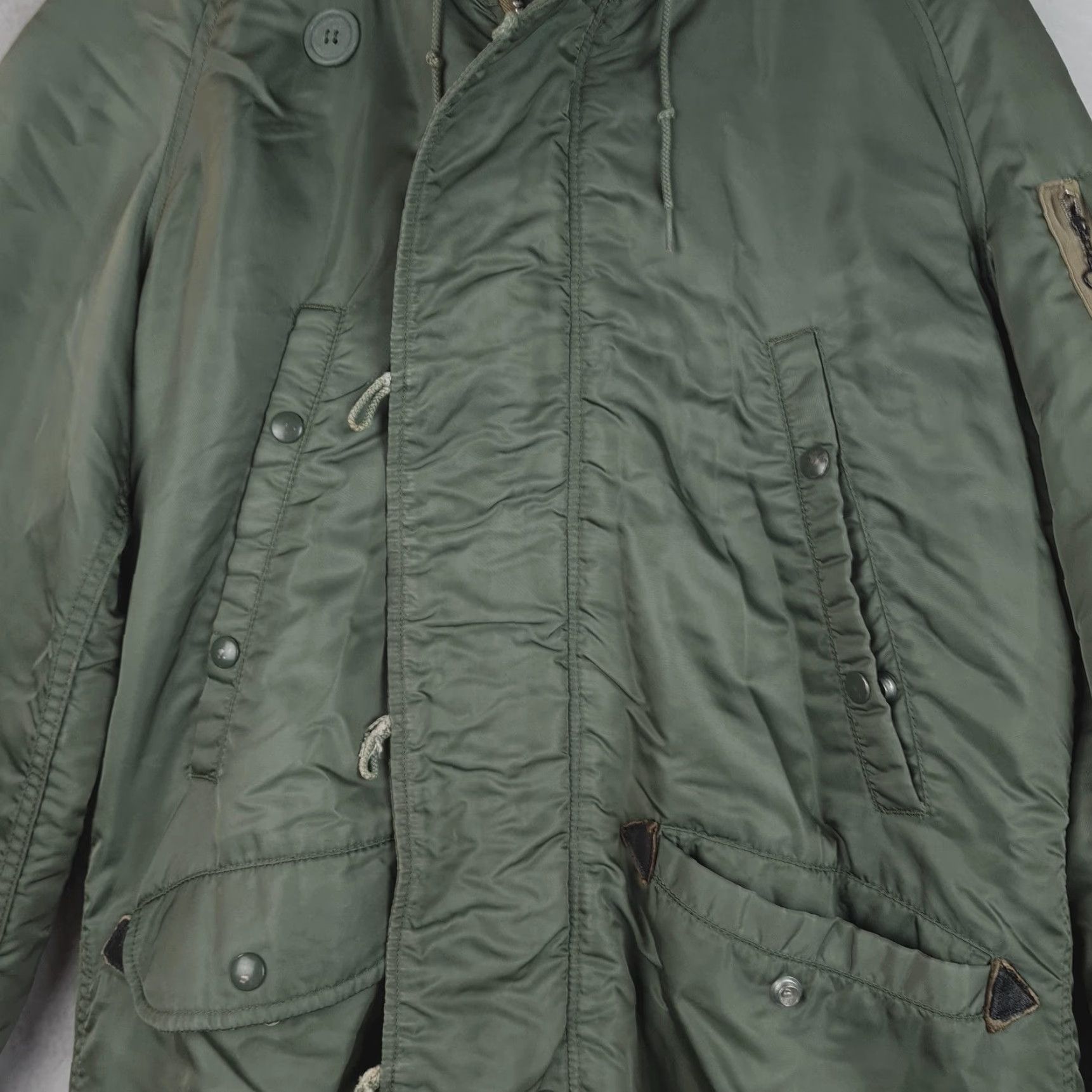 Vintage VINTAGE N-3B Parka Jacket Mens Small Green Orange Heavy Nylon Quilted Lined 70s Size US S / EU 44-46 / 1 - 6 Thumbnail