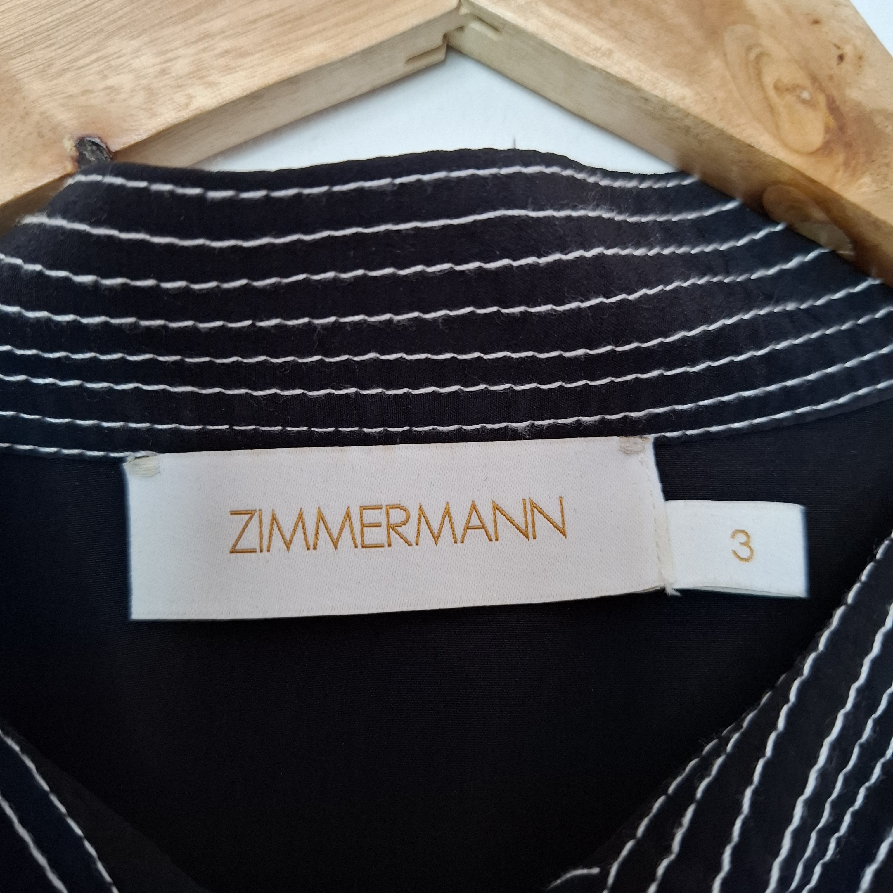 Zimmermann ZIMMERMANN Black Silk Topstitched Utility Belted Midi Dress Size L / US 10 / IT 46 - 8 Thumbnail
