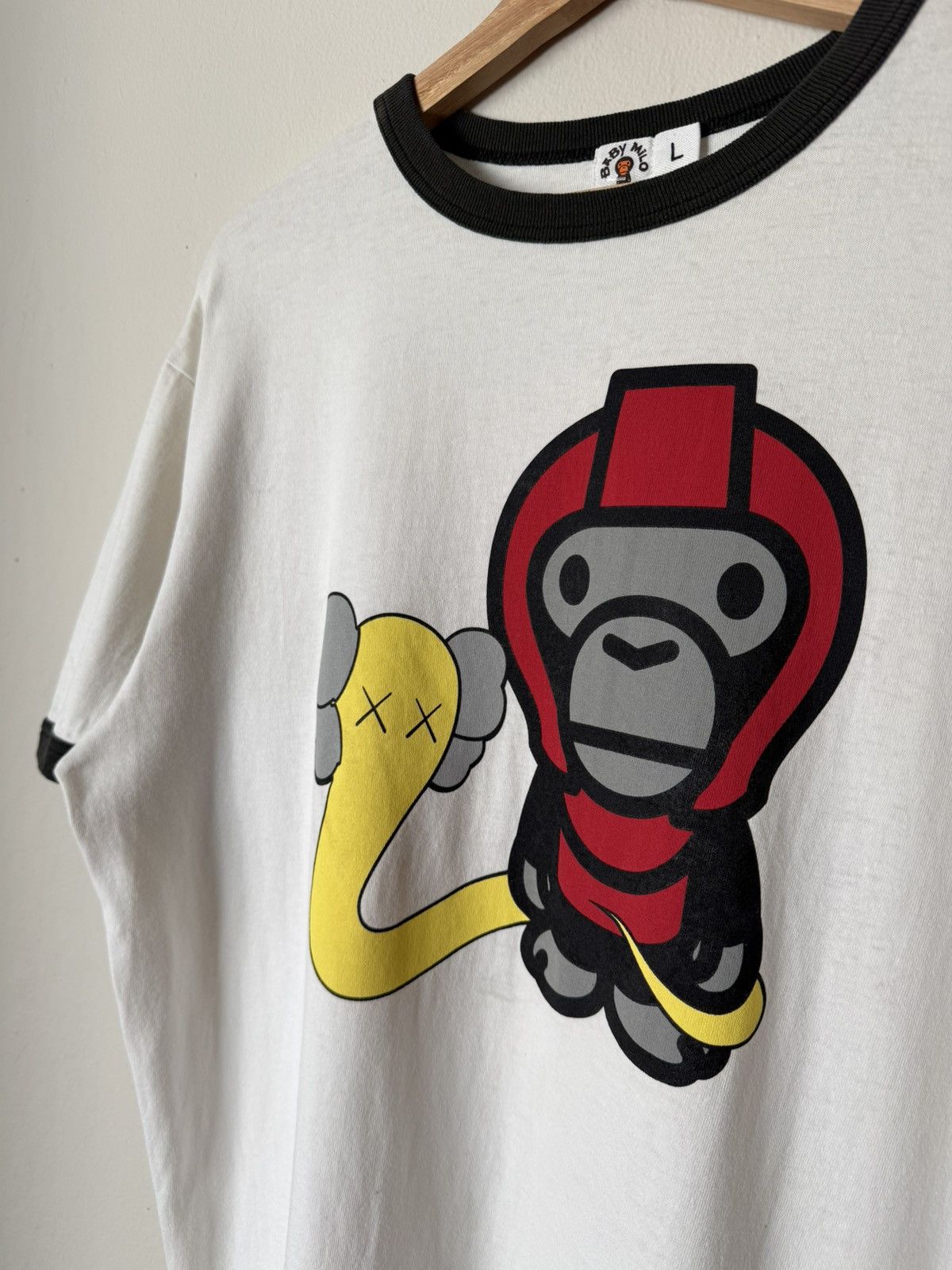 Bape × Vintage Vintage Bape x Kaws Baby Milo Ringer T Shirt Size L