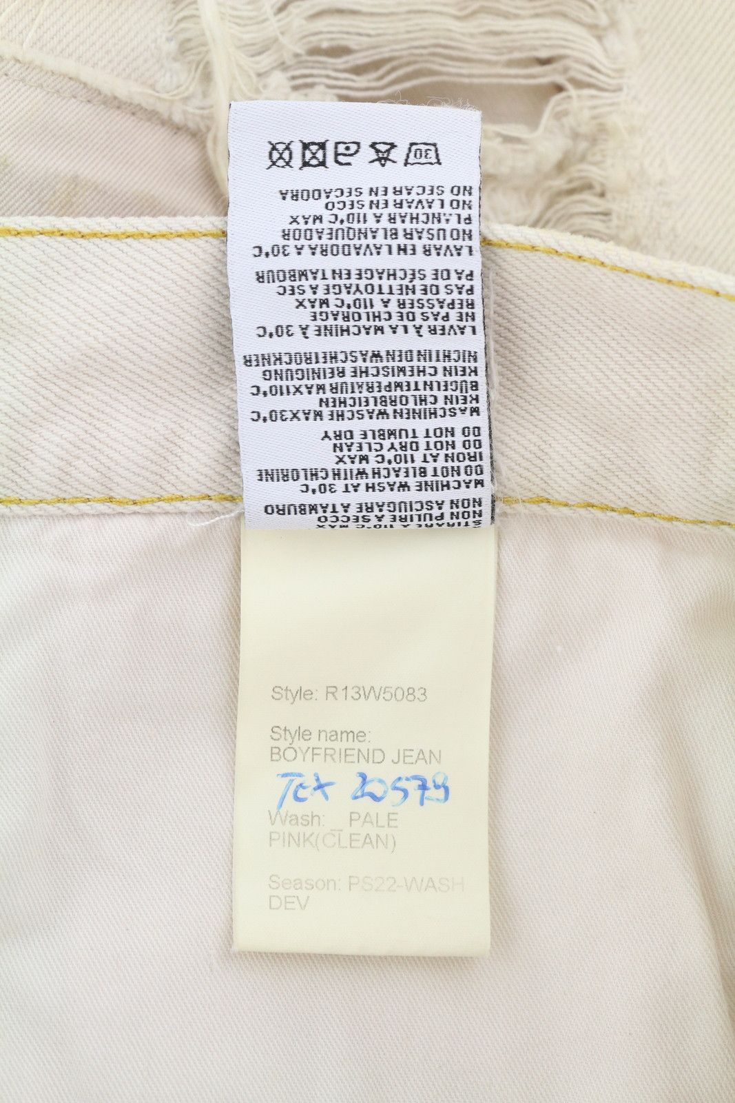 R13 BOYFRIEND 27 Pale Pink Ripped Patches Cropped Jeans 86201 Size 27" / US 4 / IT 40 - 7 Thumbnail