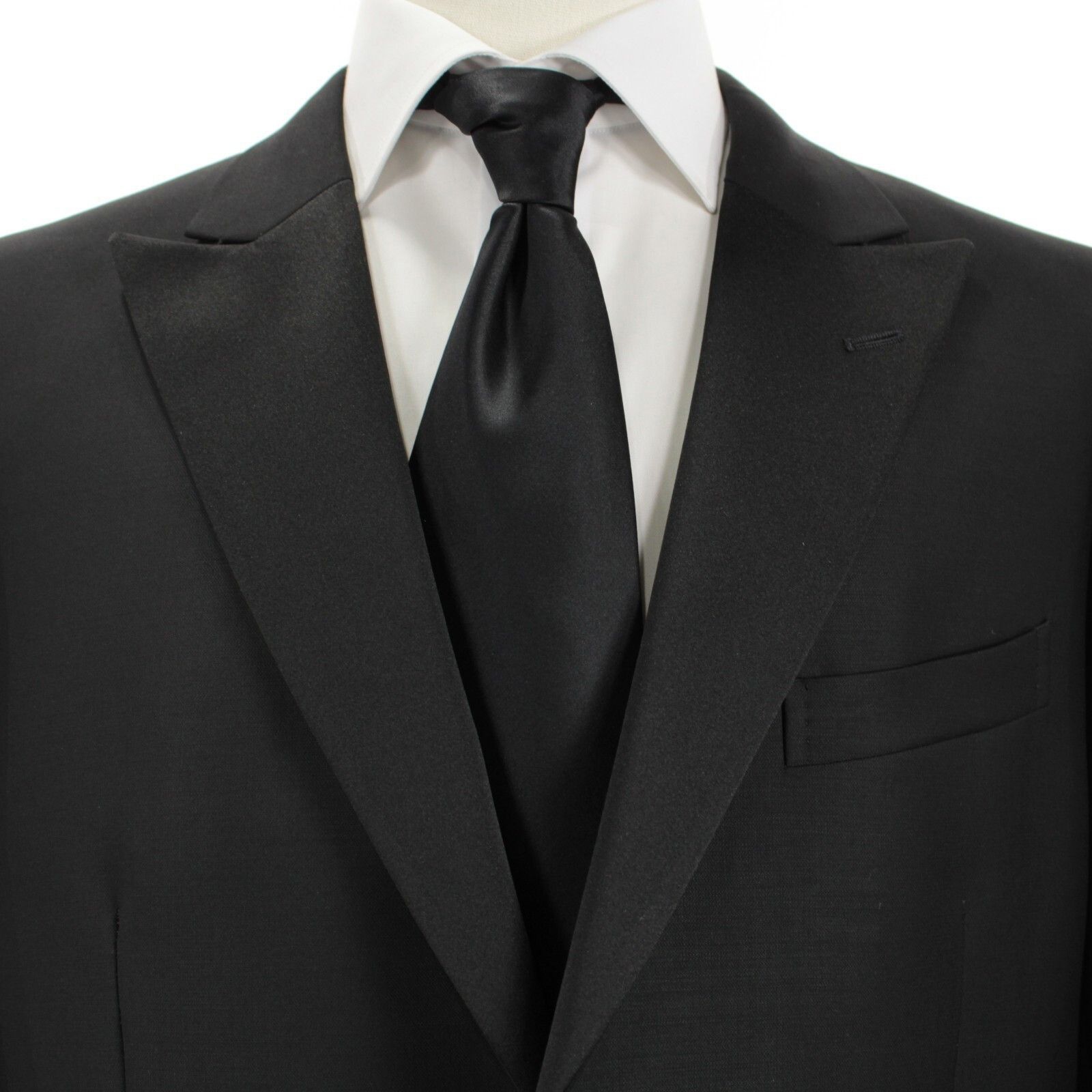 Boglioli Boglioli NWT Wool Two Piece Tuxedo Satin Peak Lapel Size 56R Size 46R - 2 Thumbnail