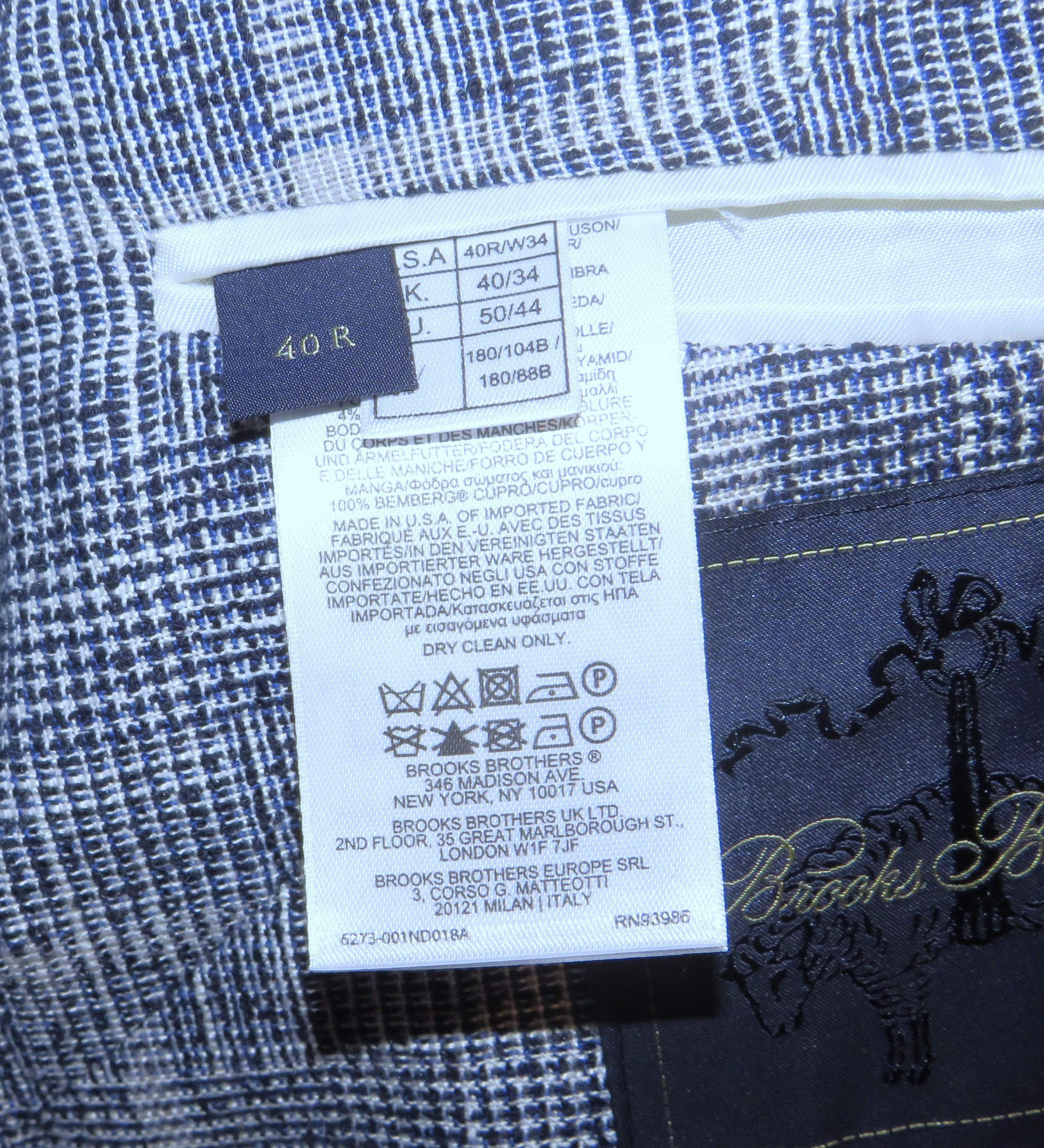 Brooks Brothers Golden Fleece Current Blue Plaid Two Button Suit 40R NWT Size 40R - 17 Thumbnail