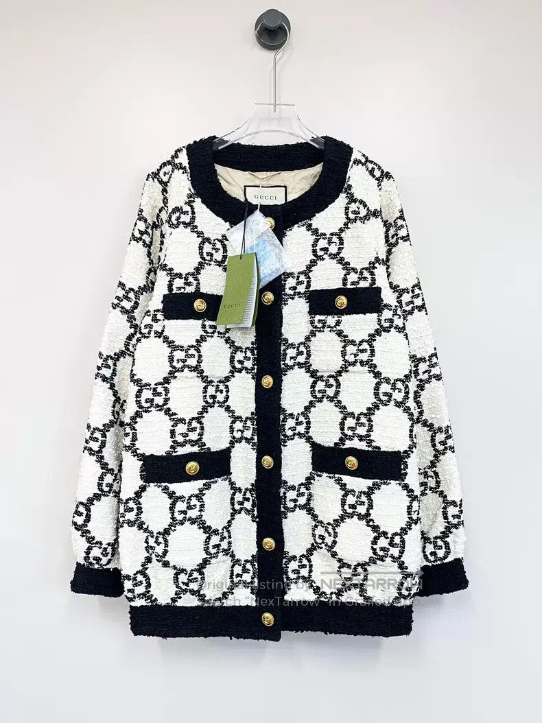 Gucci Gucci Black and white classic double G full print tweed ja Size XS / US 0-2 / IT 36-38 - 1 Thumbnail