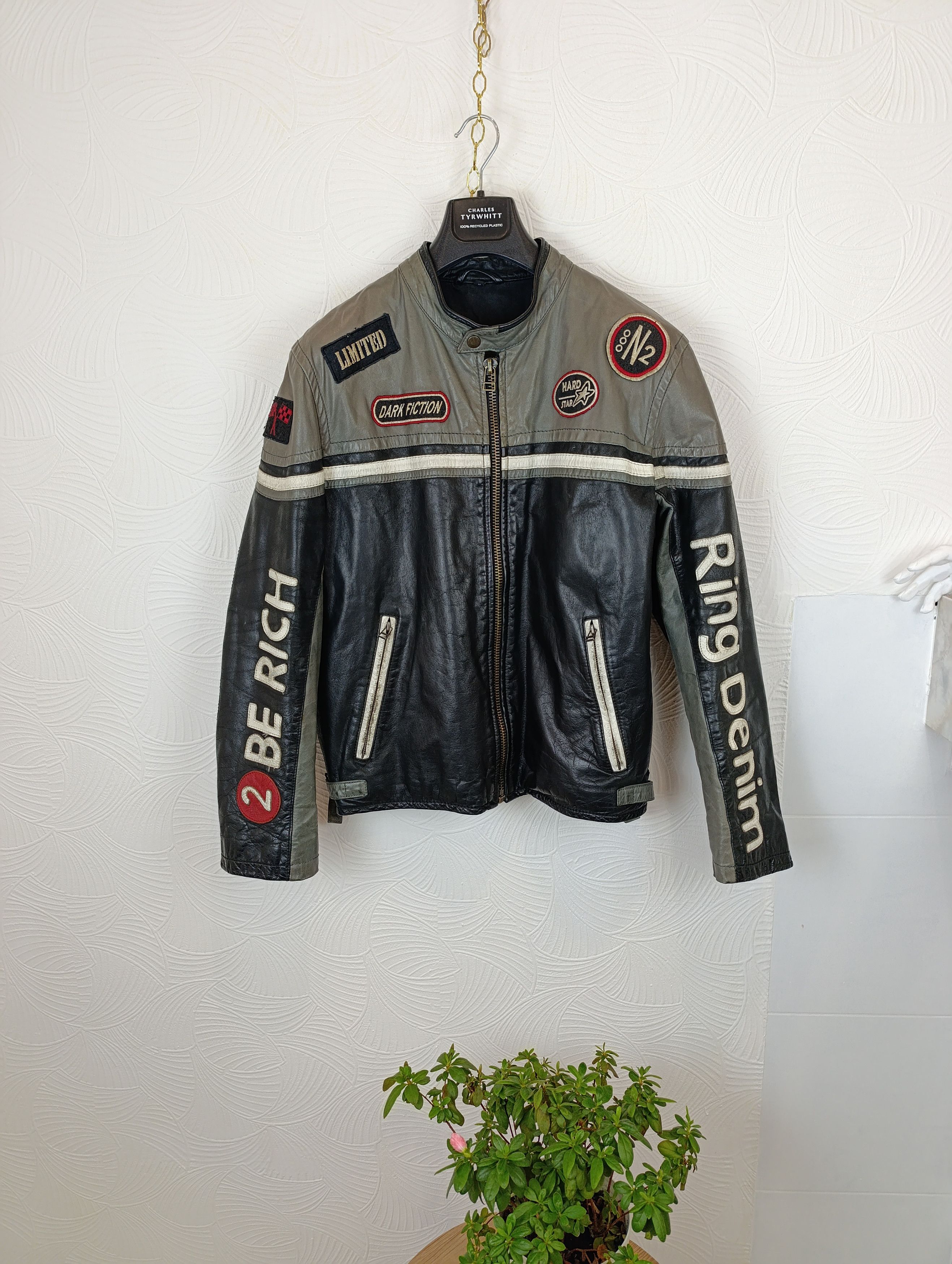 Genuine Leather × Vintage VINTAGE SNAPSHOT RACING MOTORCYCLE LEATHER BIKER JACKET Size US M / EU 48-50 / 2 - 1 Thumbnail