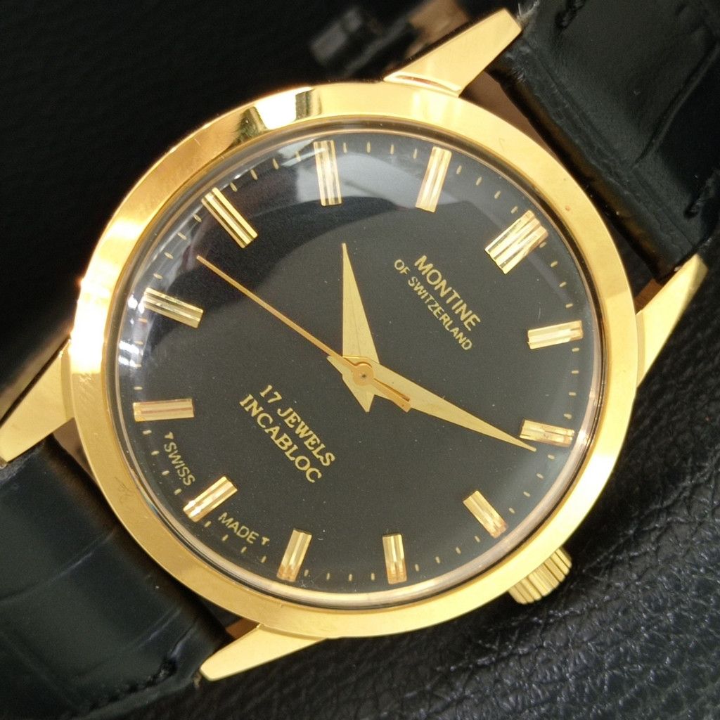 Other VINTAGE MONTINE HAND-WINDING SWISS MENS WATCH a444151 Size 38 - 1 Thumbnail