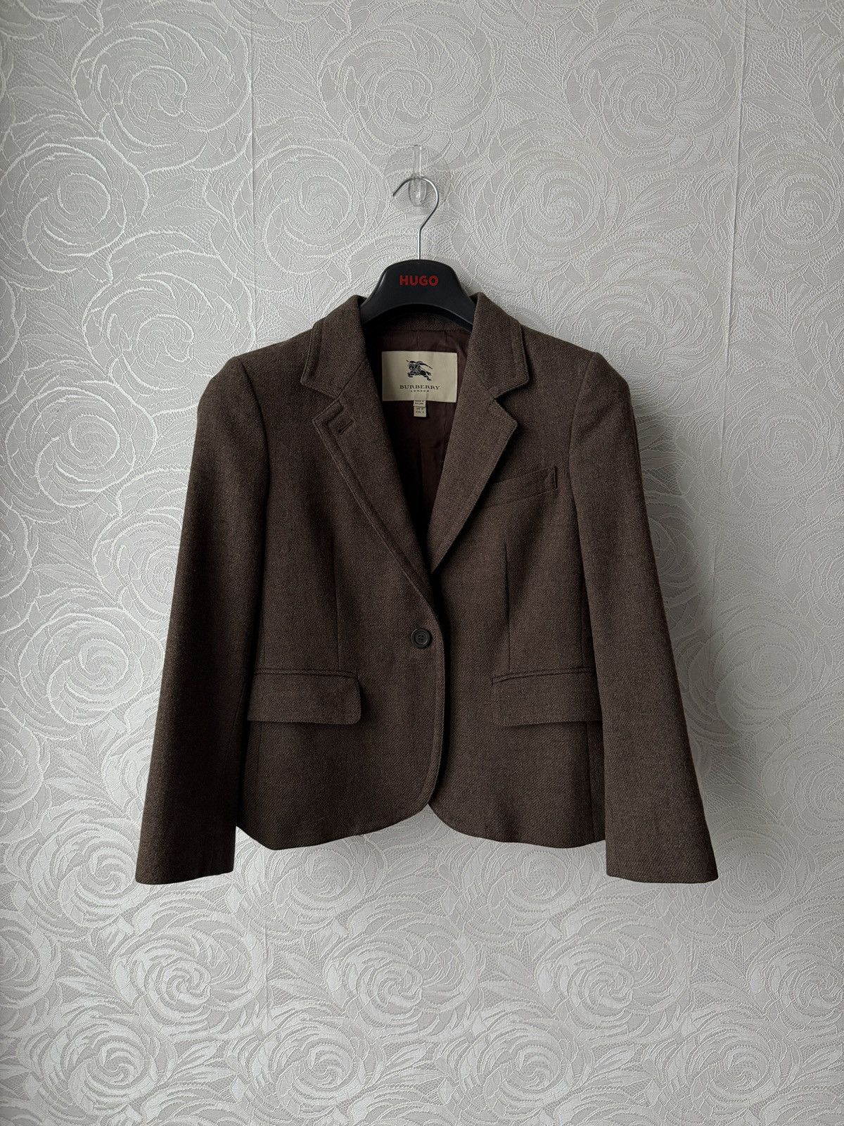 Burberry BURBERRY LONDON 100% Wool 1 Button Blazer Jacket US 8 Brown Size M / US 6-8 / IT 42-44 - 1 Thumbnail