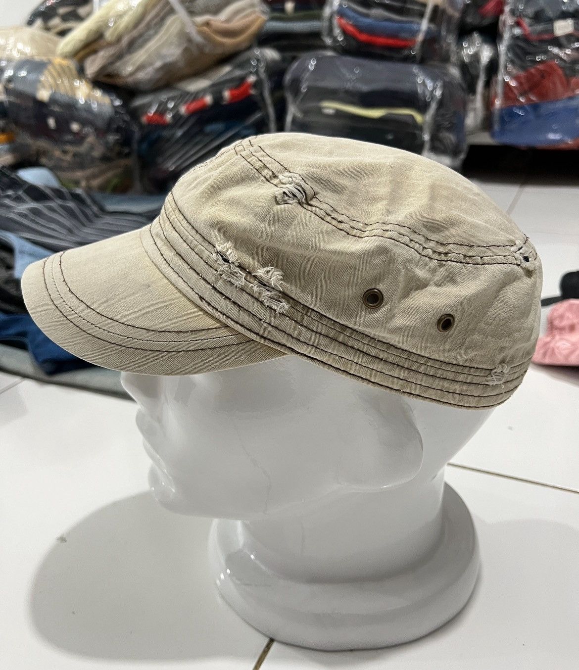 Number (N)ine 2000s Japanese Cadet Hat Mudwash Ripped Cap y2k Lgb Size ONE SIZE - 3 Thumbnail