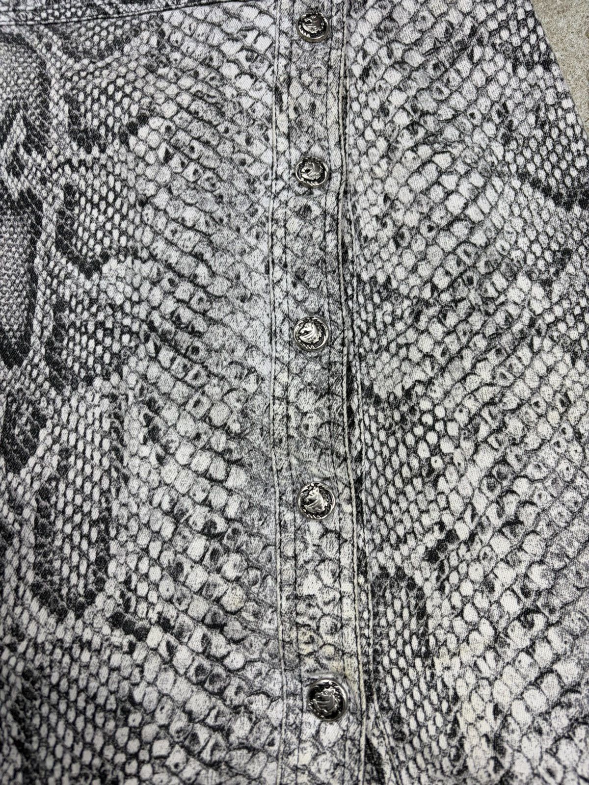 Roberto Cavalli Vintage 2000s Roberto Cavalli Snake Skin Print Set Skirt Size 29" - 7 Thumbnail