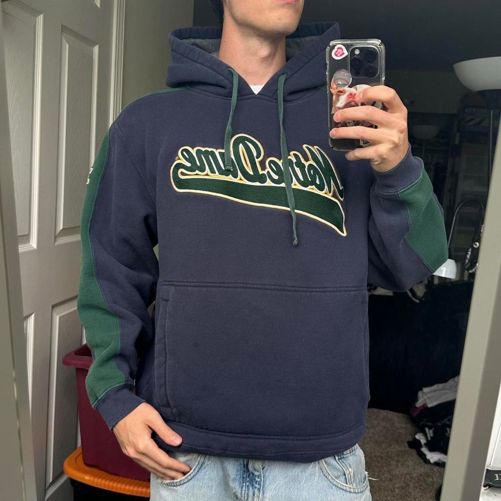 Jansport × Vintage Vintage 00s jansport heavy cotton notre dame hoodie Size US M / EU 48-50 / 2 - 8 Thumbnail