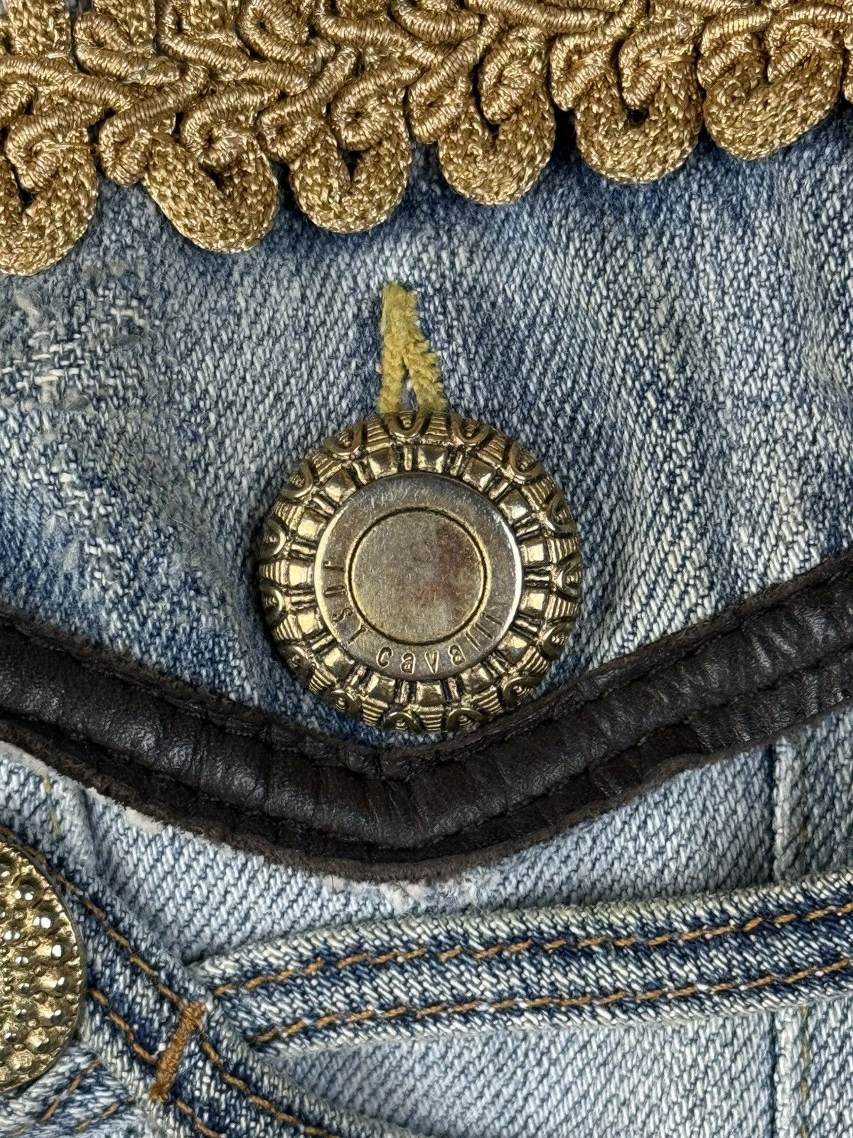 Roberto Cavalli Just Cavalli 2005 Runway Napoleon Denim Jacket Blue IT40 Size S / US 4 / IT 40 - 11 Thumbnail