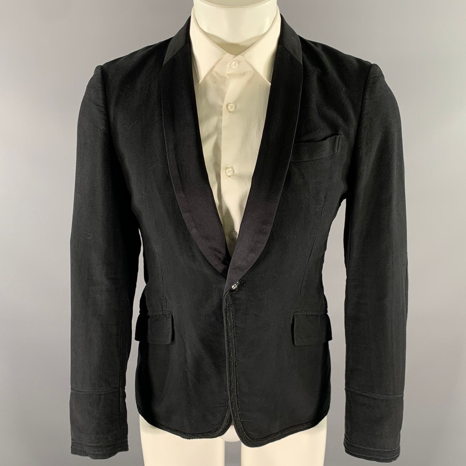 Junya Watanabe JUNYA WATANABE Black Cotton Wool Shawl Collar Sport Coat Size 38R - 1 Thumbnail