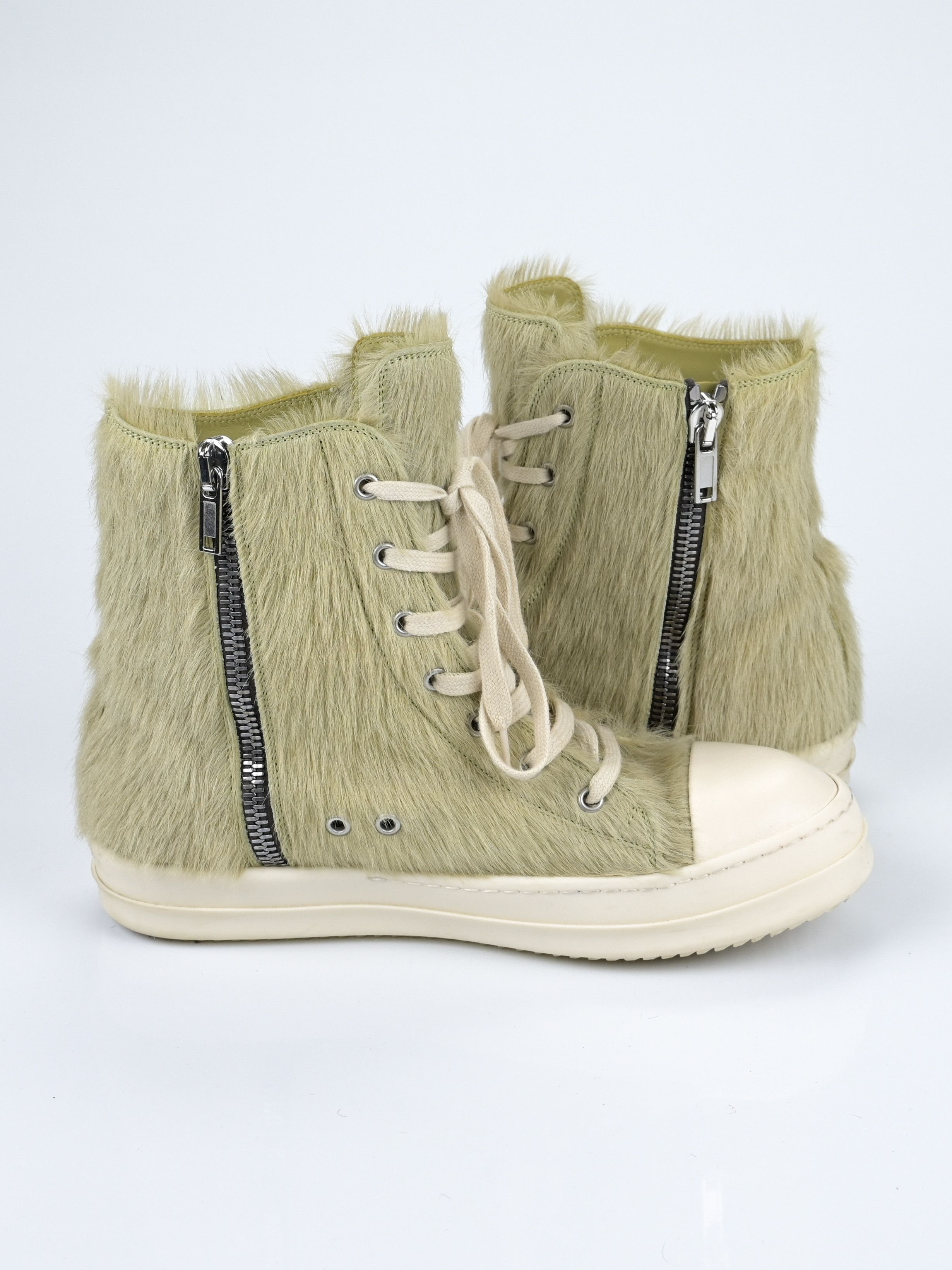 Rick Owens Acid Green Pony Hair Ramones Size US 9 / EU 42 - 5 Thumbnail