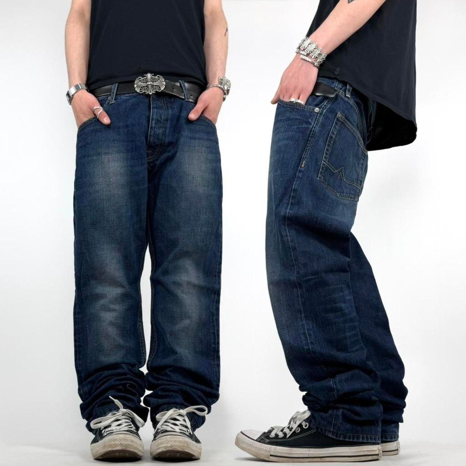 Vintage y2k dark wash grunge quiksilver baggy wide leg jeans