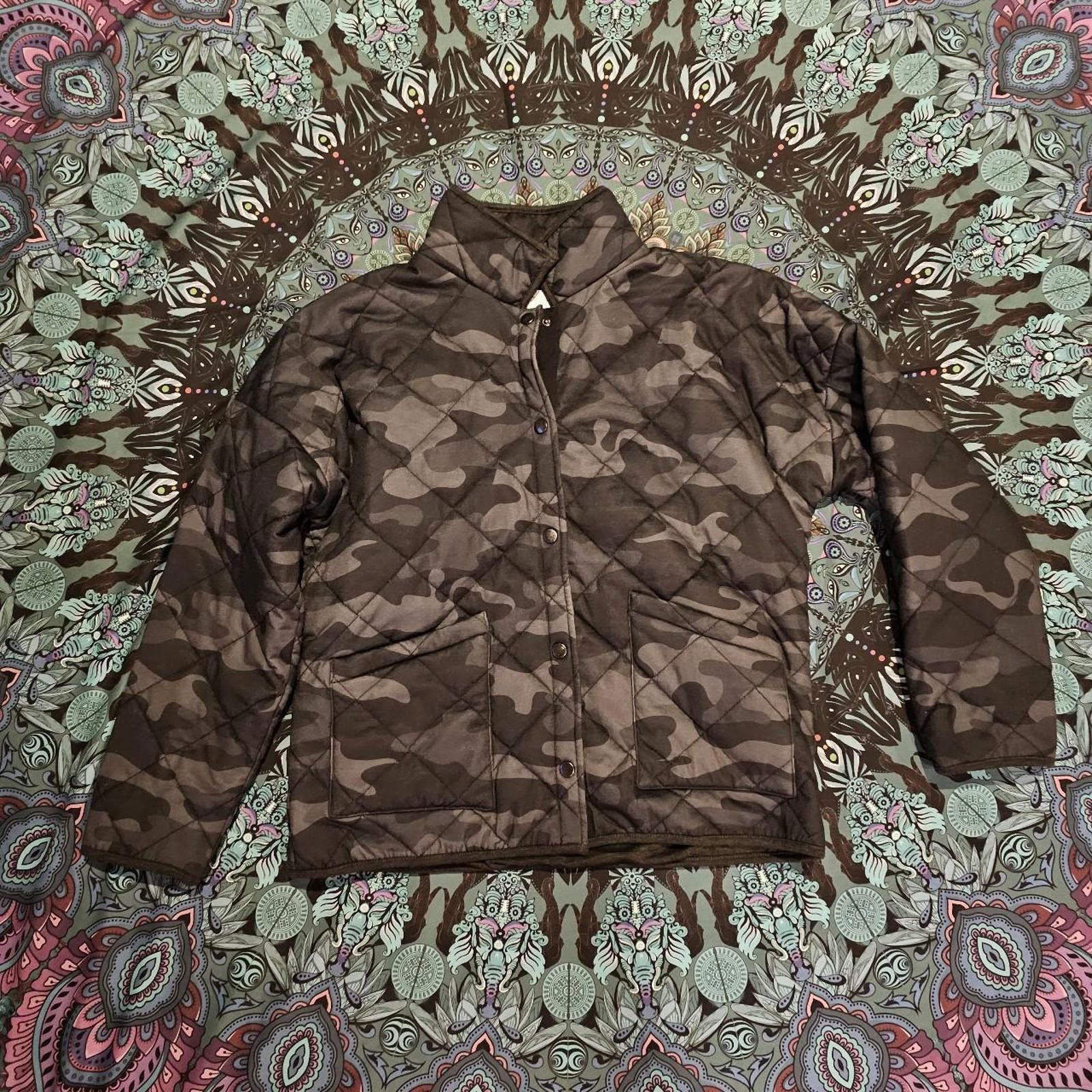 Designer Women's Black and Grey Camo Pattern Coat Size M / US 6-8 / IT 42-44 - 2 Thumbnail